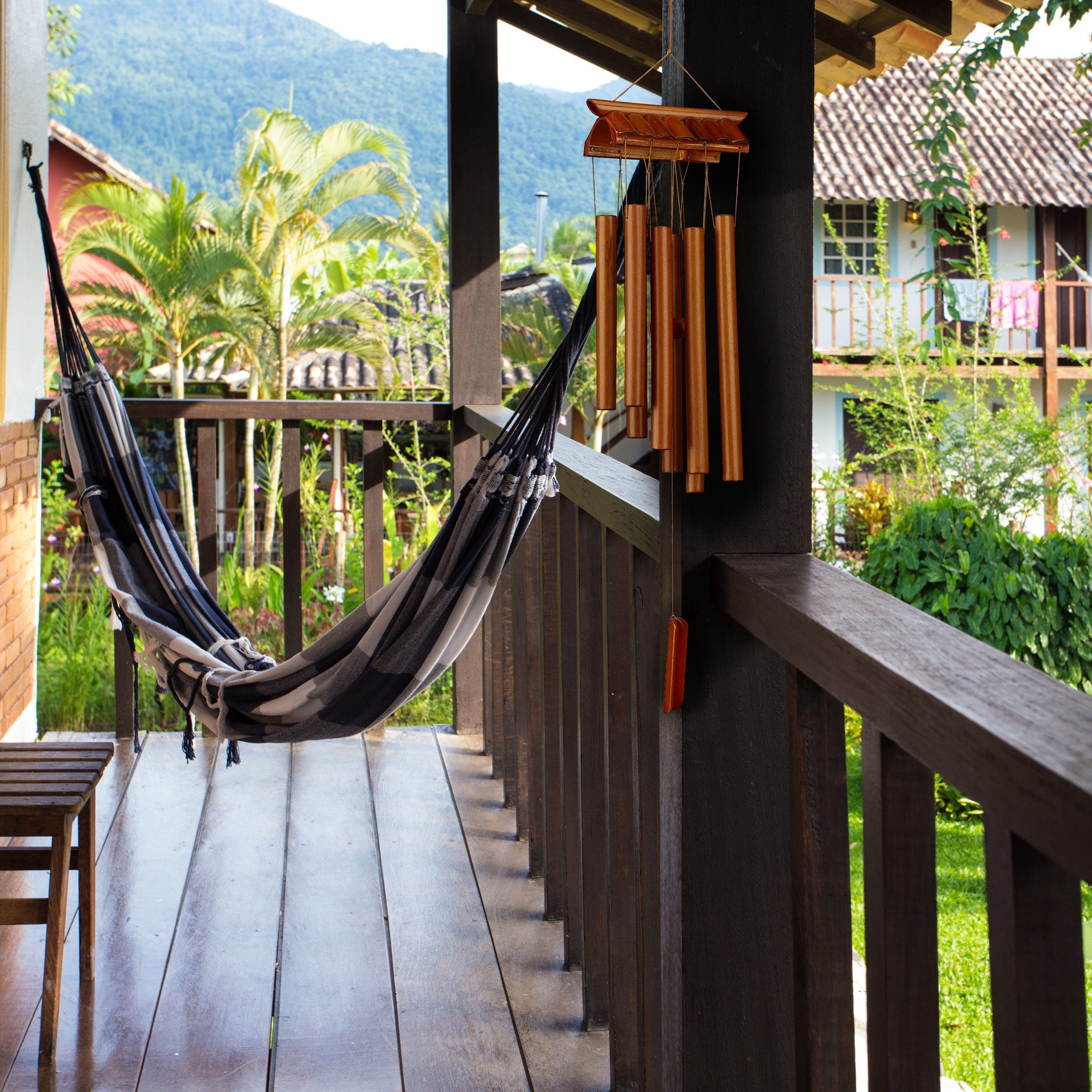 relaxdays Windspiel Bambus Windspiel "Tempel"