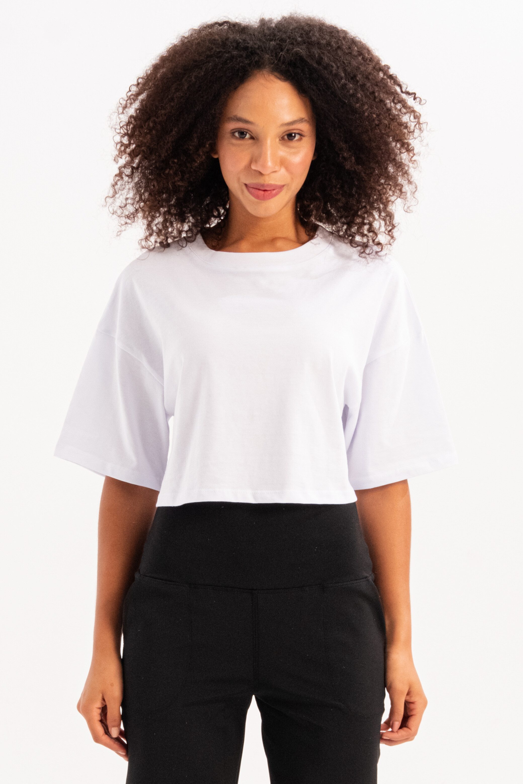 JUSTEVER T-Shirt Crop-Damen-T-Shirt aus 100 % Baumwolle mit Rundhalsausschn günstig online kaufen