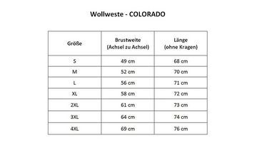 Hollert Fellweste Wollweste Colorado Terra Unisex Merinowolle kuschelig weich & warm