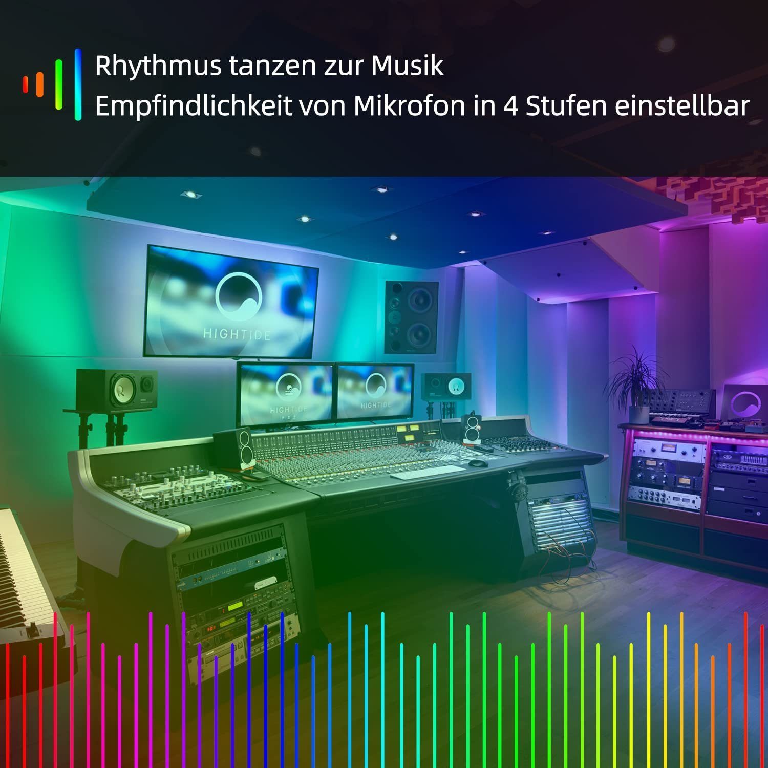 RGB 40M, ZMH 2x einstellbar LED-Streifen App mit Music Fernbedienung 2-flammig, Sync LED-Streifen,