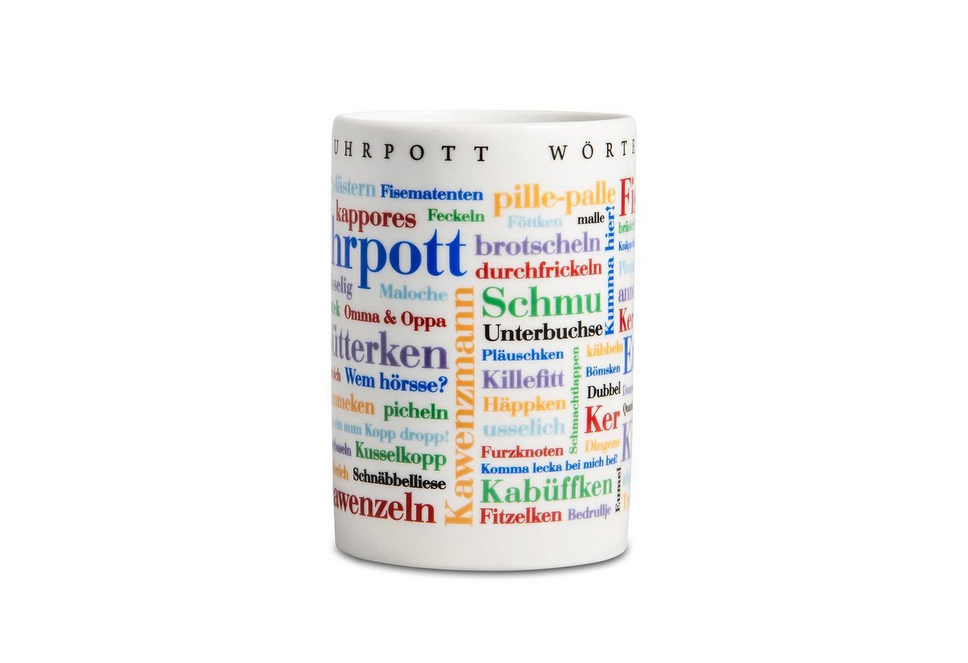Deine Wörter Tasse Ruhrpott Wörter Geschenk, Porzellan, 260 ml, spülmaschinenfest, 1-tlg., Porzellan, Kein Verblassen, Geschenkverpackung, langlebig, Made in Germany