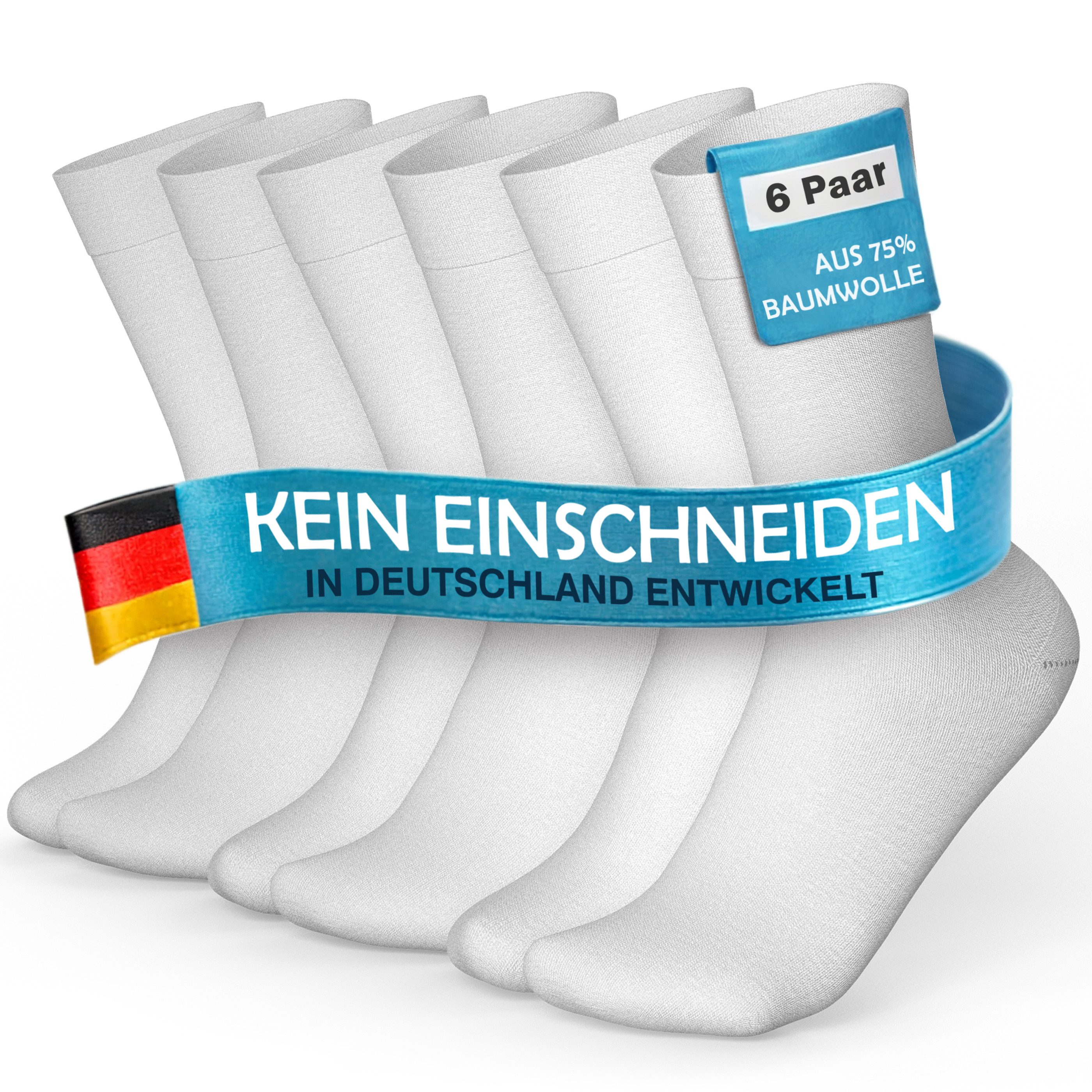 MEDOLY Gesundheitssocken Socken ohne Gummibund, 75% Baumwolle (6 Paar) ohne günstig online kaufen