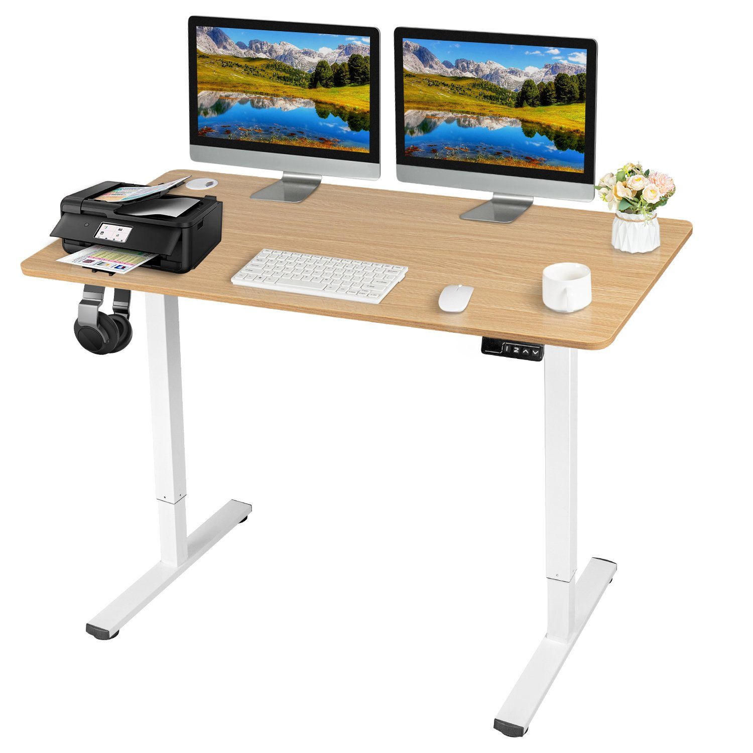 HOMALL Schreibtisch Basis Super Elektrisch Höhenverstellbarer Schreibtisch mit Tischplatte
