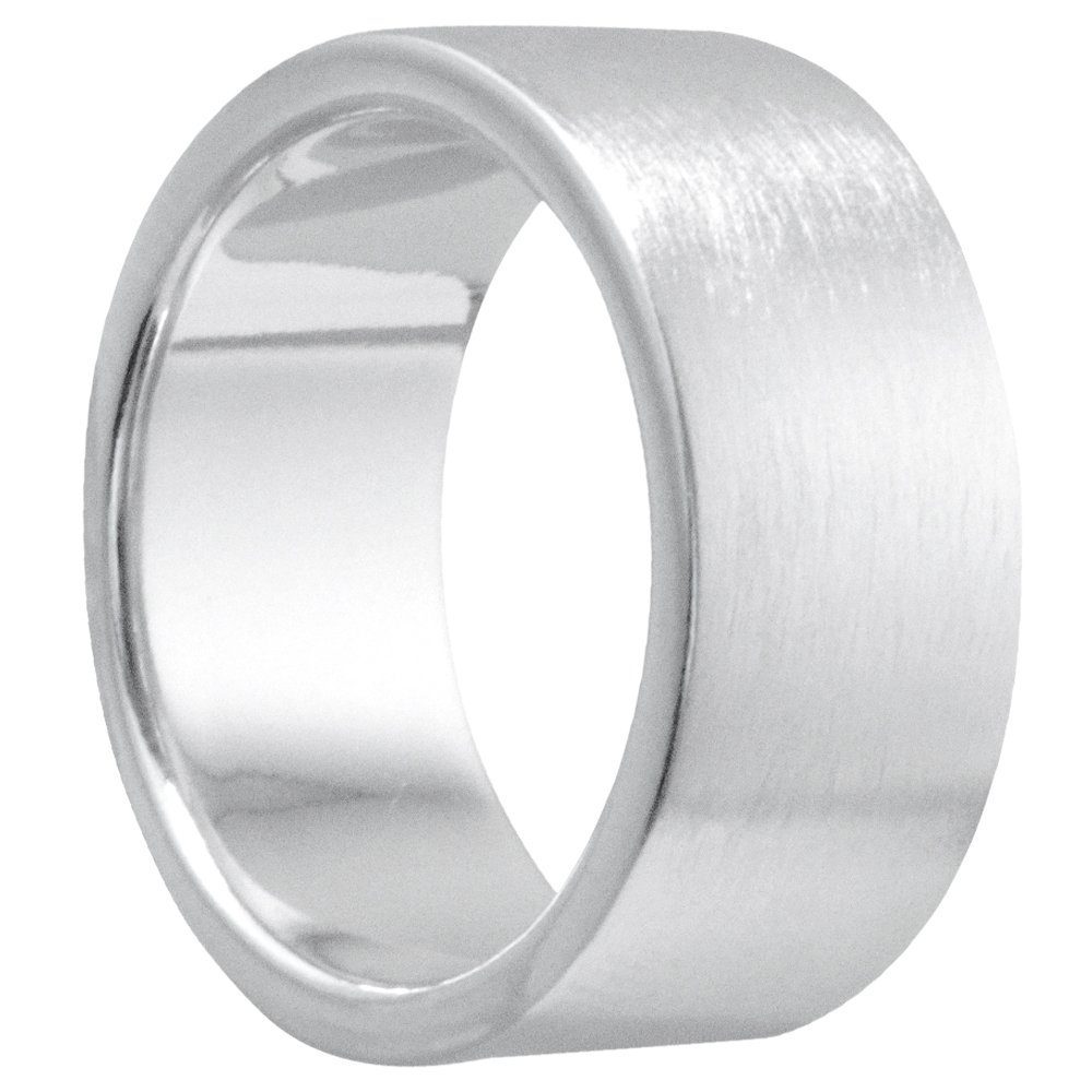 Vinani Silberring, Vinani Ring breit mattiert schlicht massiv Sterling  Silber 925 RYM