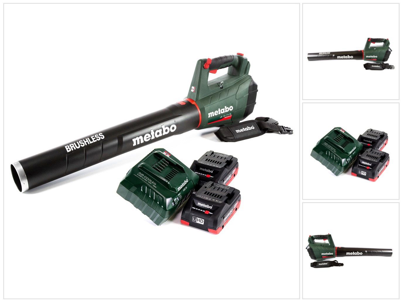 metabo Akku-Laubbläser LB 18 LTX BL Akku Laubbläser 18 V Brushless + 2x Akku 4,0 Ah + Ladege