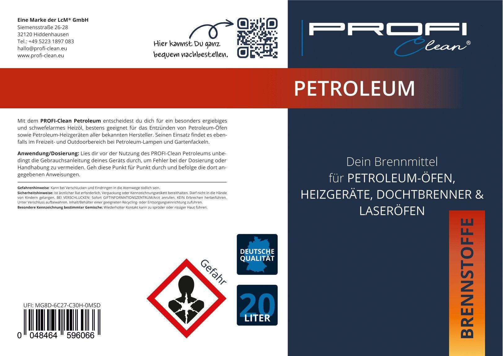 PROFI-clean® Petroleum Petroleum im 20 Ltr. Kanister