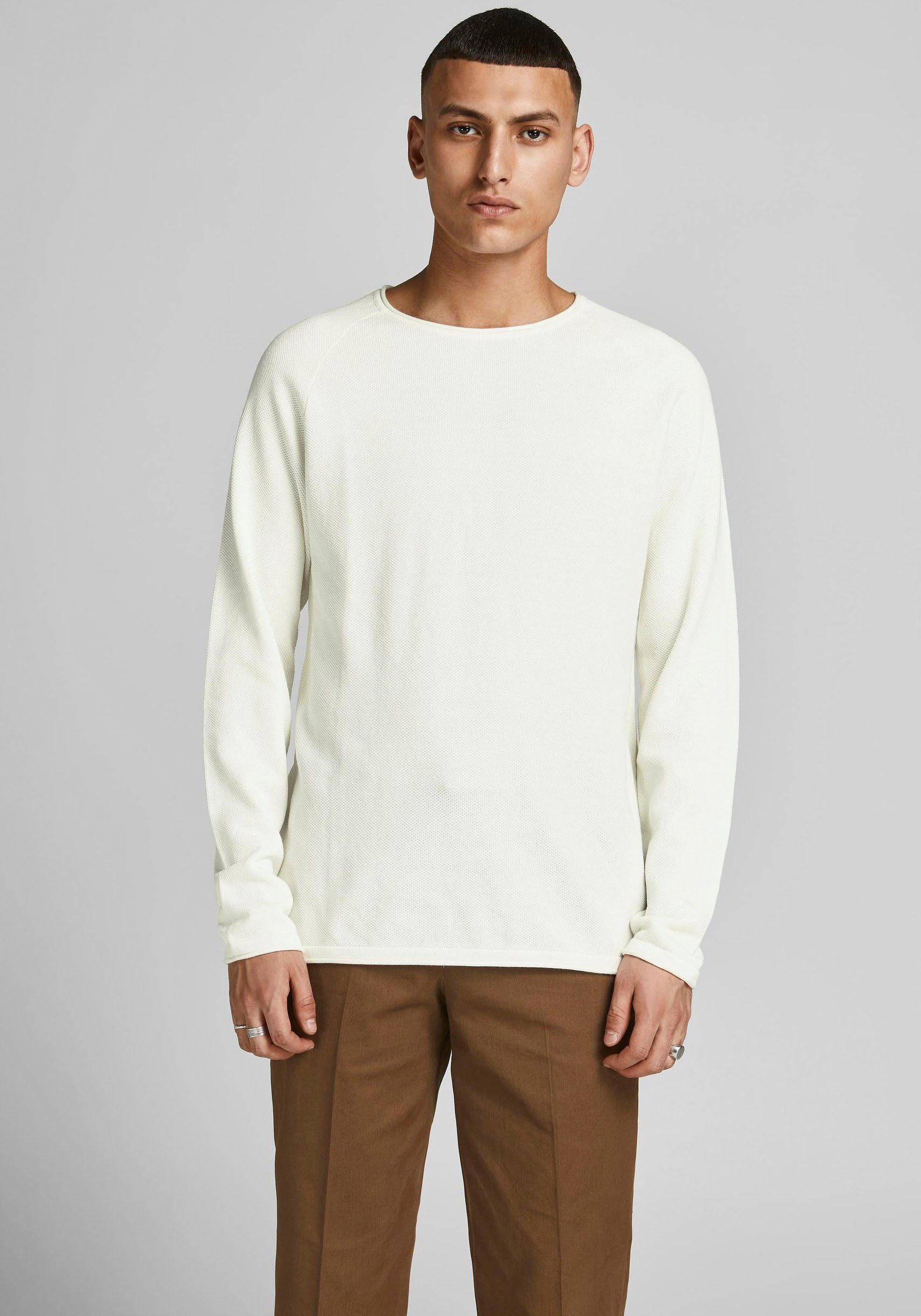 Jack & Jones Rundhalspullover HILL offwhite KNIT