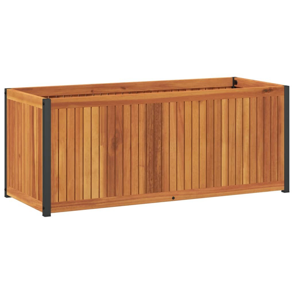 vidaXL Blumentopf Pflanzkübel 110x45x44 cm Massivholz und Stahl (1 St)
