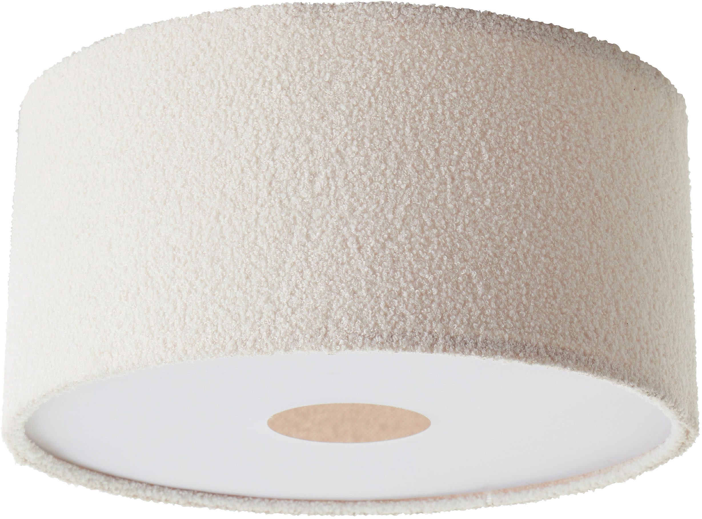LeGer Home by Lena Gercke Deckenleuchte Debora, ohne Leuchtmittel, Teddy-Stoff, Ø 45 cm, E27, beige