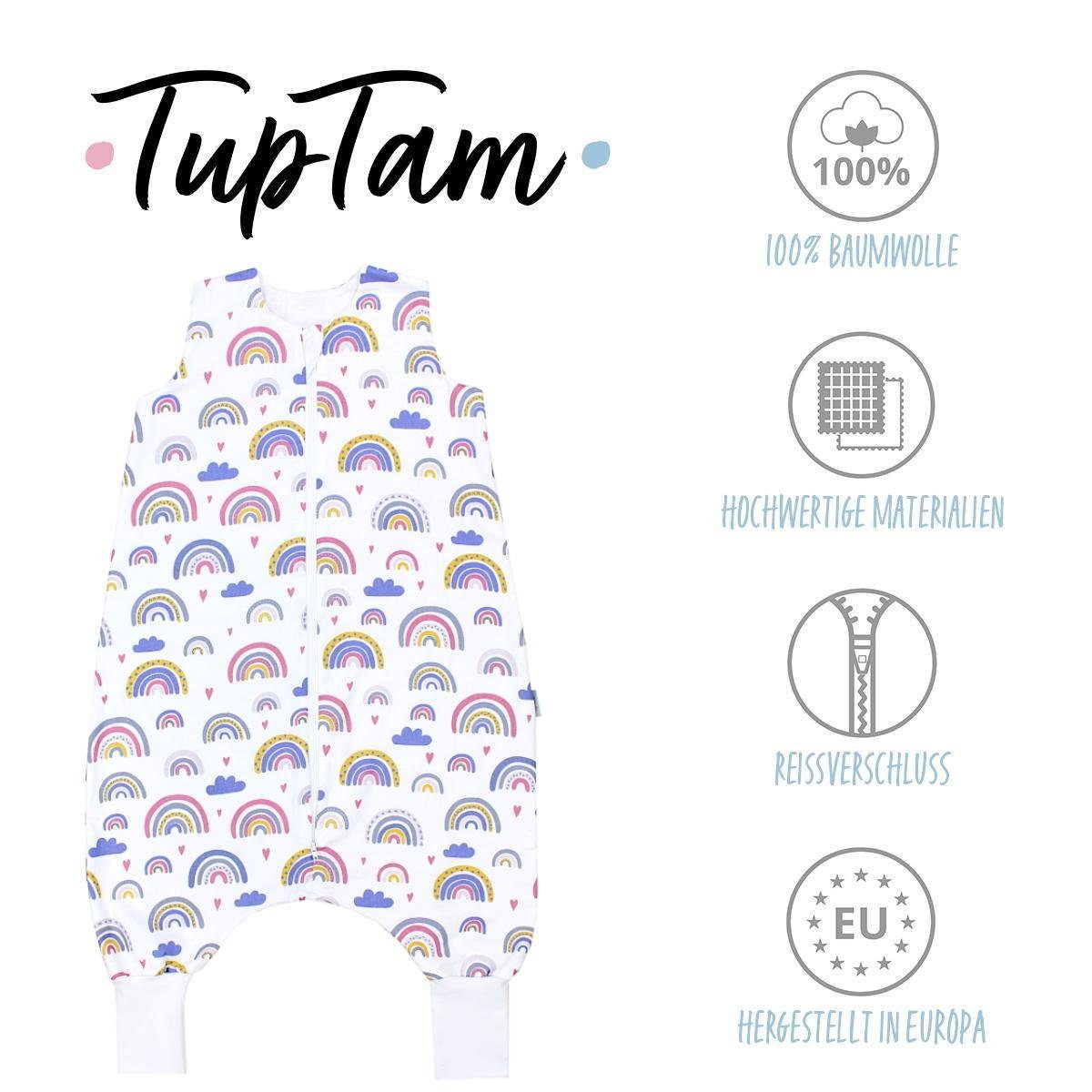 TupTam unisex zertifiziert Beinen Gelb Schlafoverall Amarant 0.5 OEKO-TEX mit Regenbogen TOG Blau