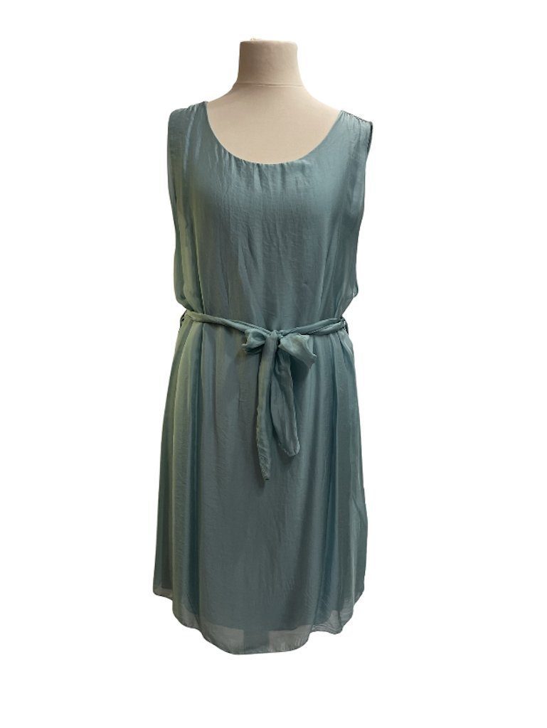 BZNA Sommerkleid Seidenkleid Sommer Unifarbe Aqua Kleid Dress elegant