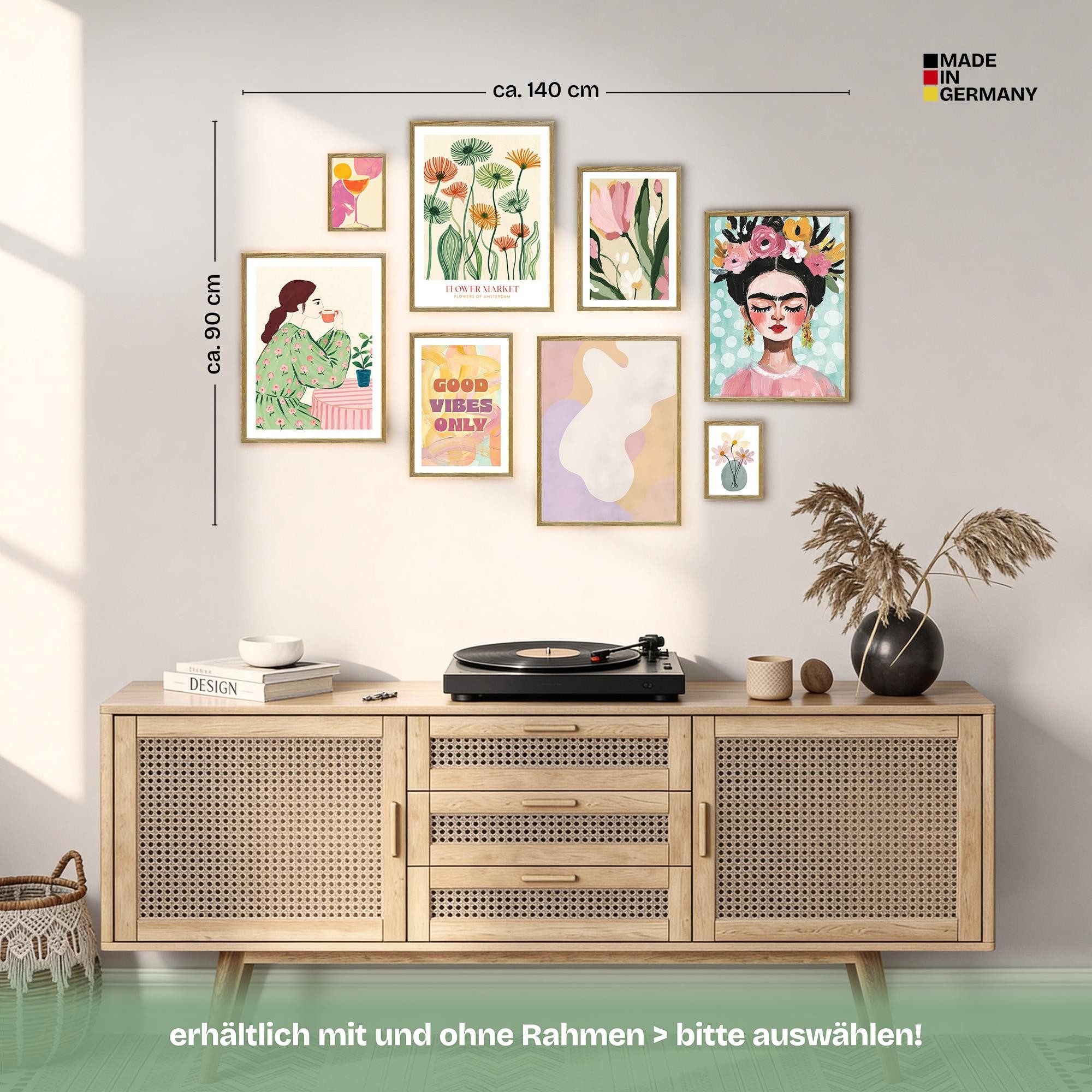 ARTFAVES Bilder-Collage Poster Set Abstract Art Galerie I mehrteilige Bilderwand I Wandbilder, (Wandbilder modern, 8 St) – Bild 4 von 5