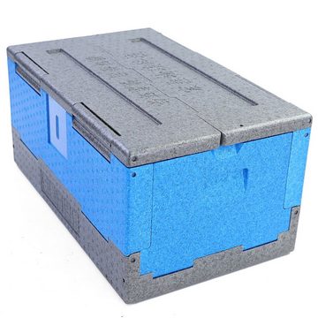 RAMROXX Kühlbox Warmhaltebox Kühl Thermo faltbar Blau Grau 40L 600x365x293mm