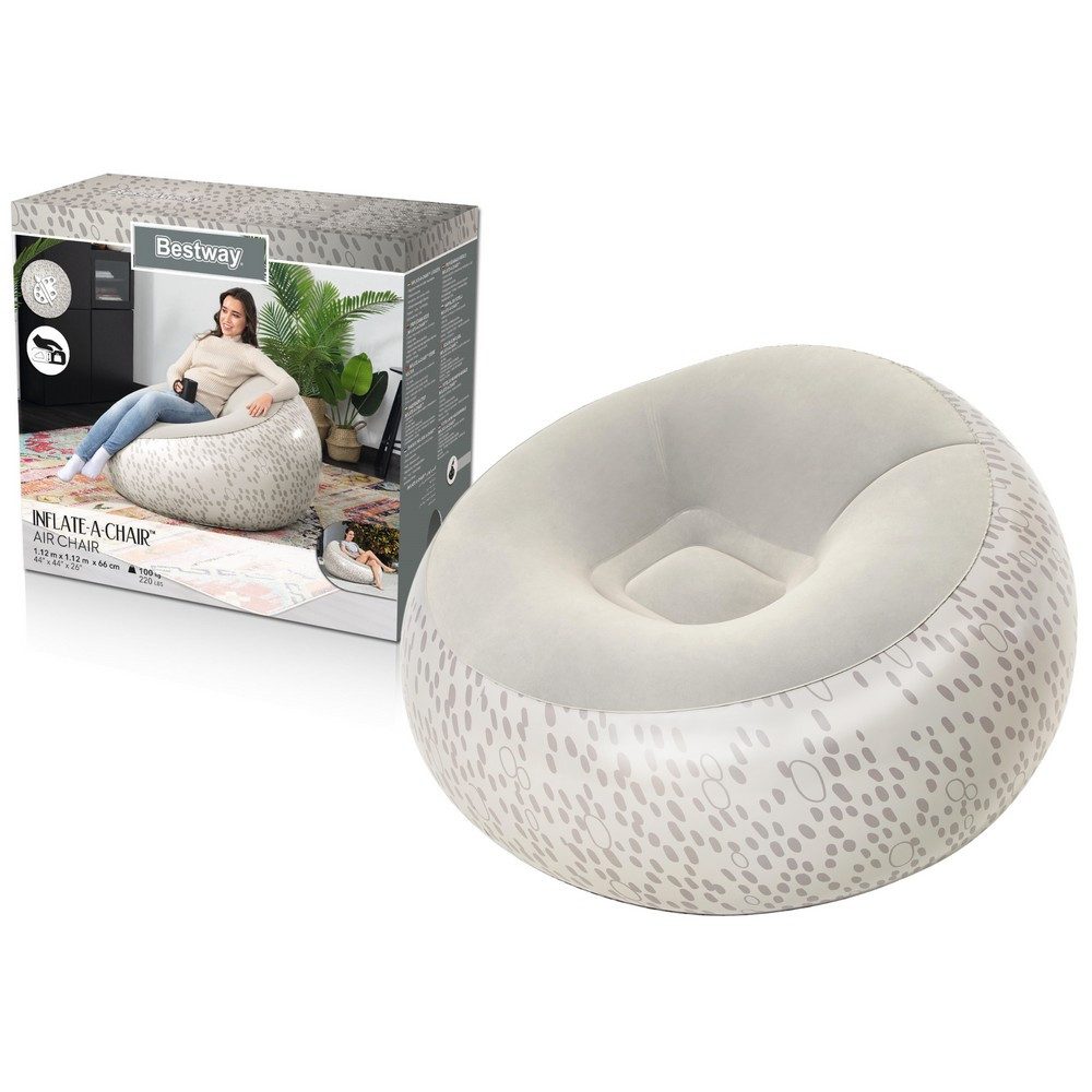 BESTWAY Stuhl Luftsessel Sitzsack Loungesessel (Spar-Set, 1 St), aufblasbar, beflockt, belastbar bis 100 kg