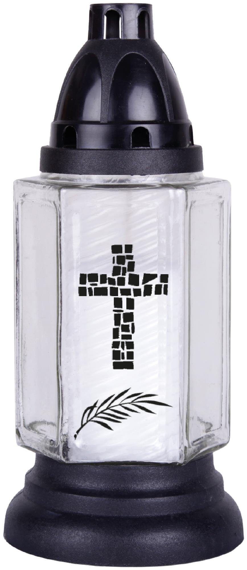 HS Candle Grabkerze (1-tlg), Grablaterne 24cm mit Kreuz- Motiv u. Kerze, Gr günstig online kaufen