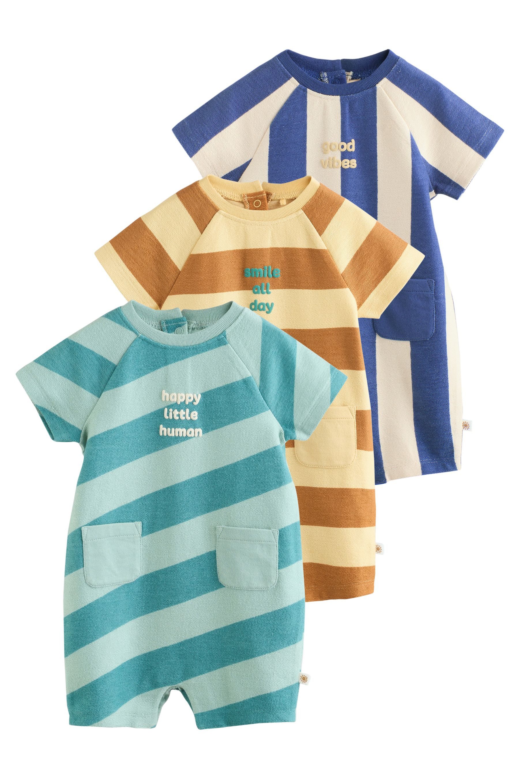 Next Strampler Strampelanzüge aus Jersey, 3er-Pack (3-tlg)