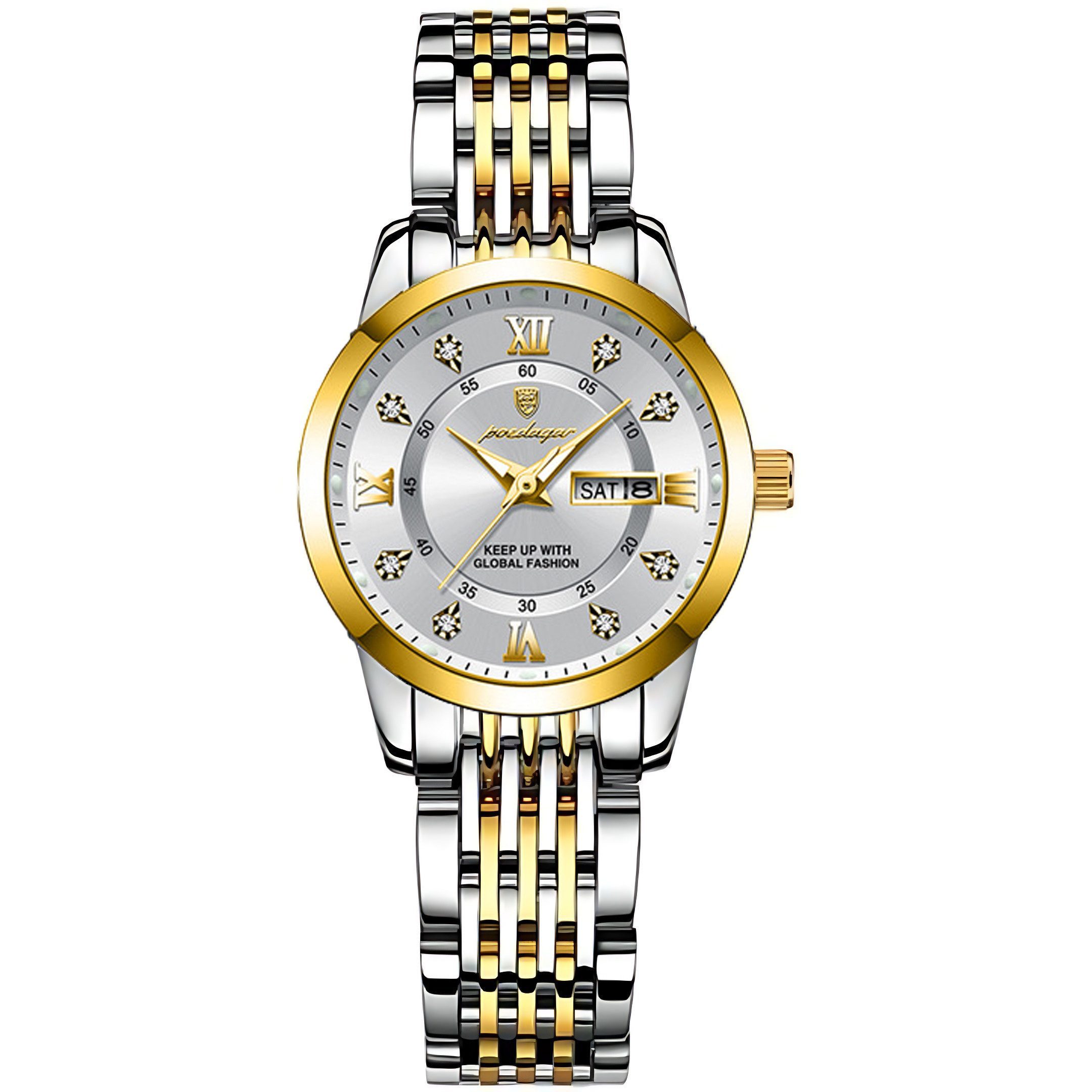 ibettertec Quarzuhr Quarzuhr, Edelstahl Uhr für Damen modisch und leger, (Q günstig online kaufen