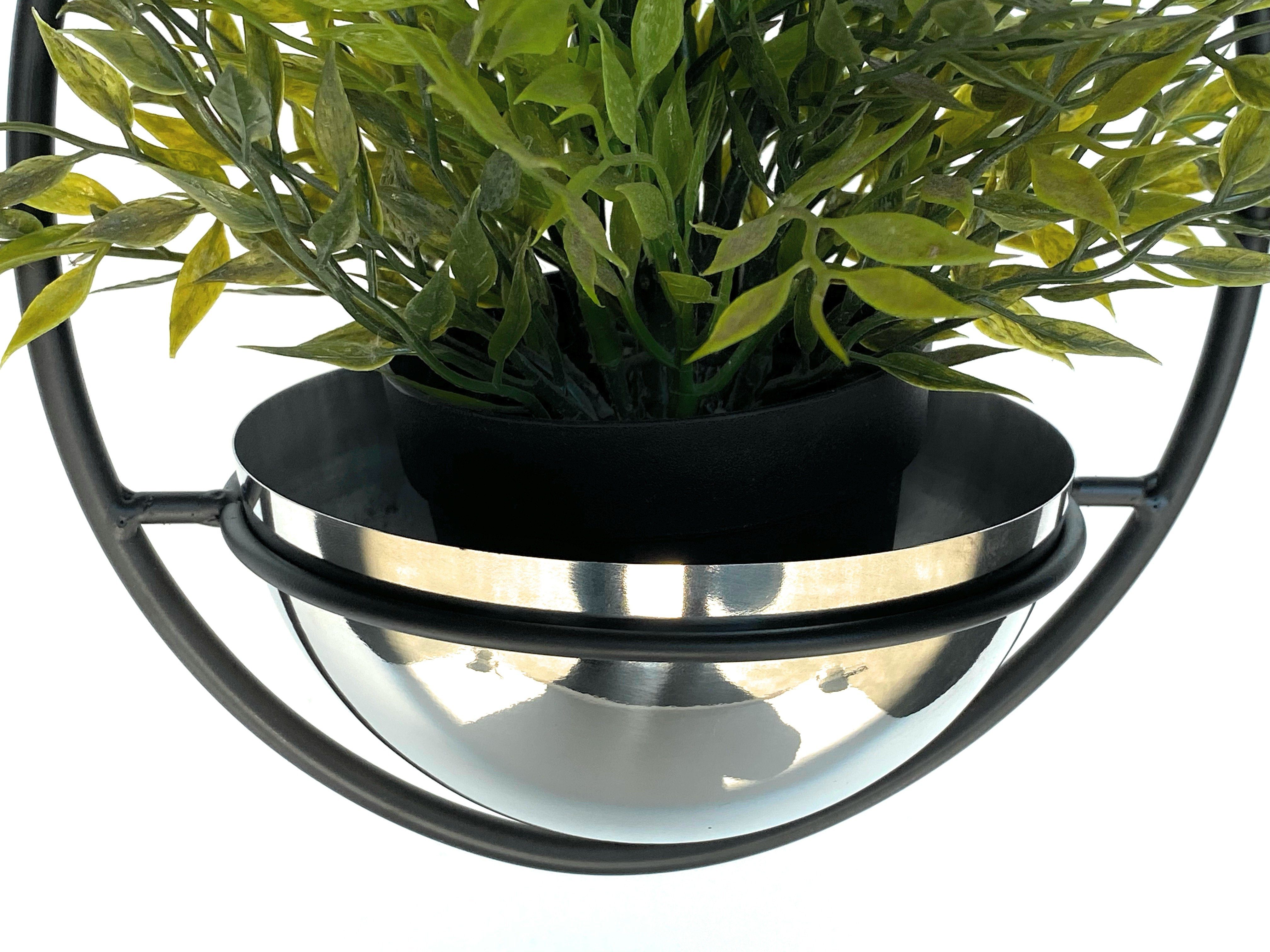 DanDiBo Blumenampel Innen Metall Wand Hängepflanzen 43-78 cm mit Topf Silber