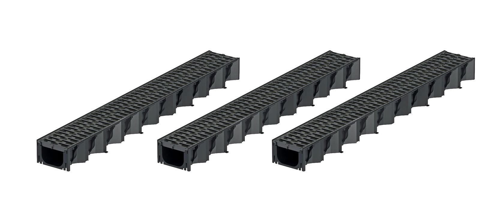 Entwässerungsrinne 3x1m Hexaline 2.0 Entwässerungsrinne + Stegrost Microgrip