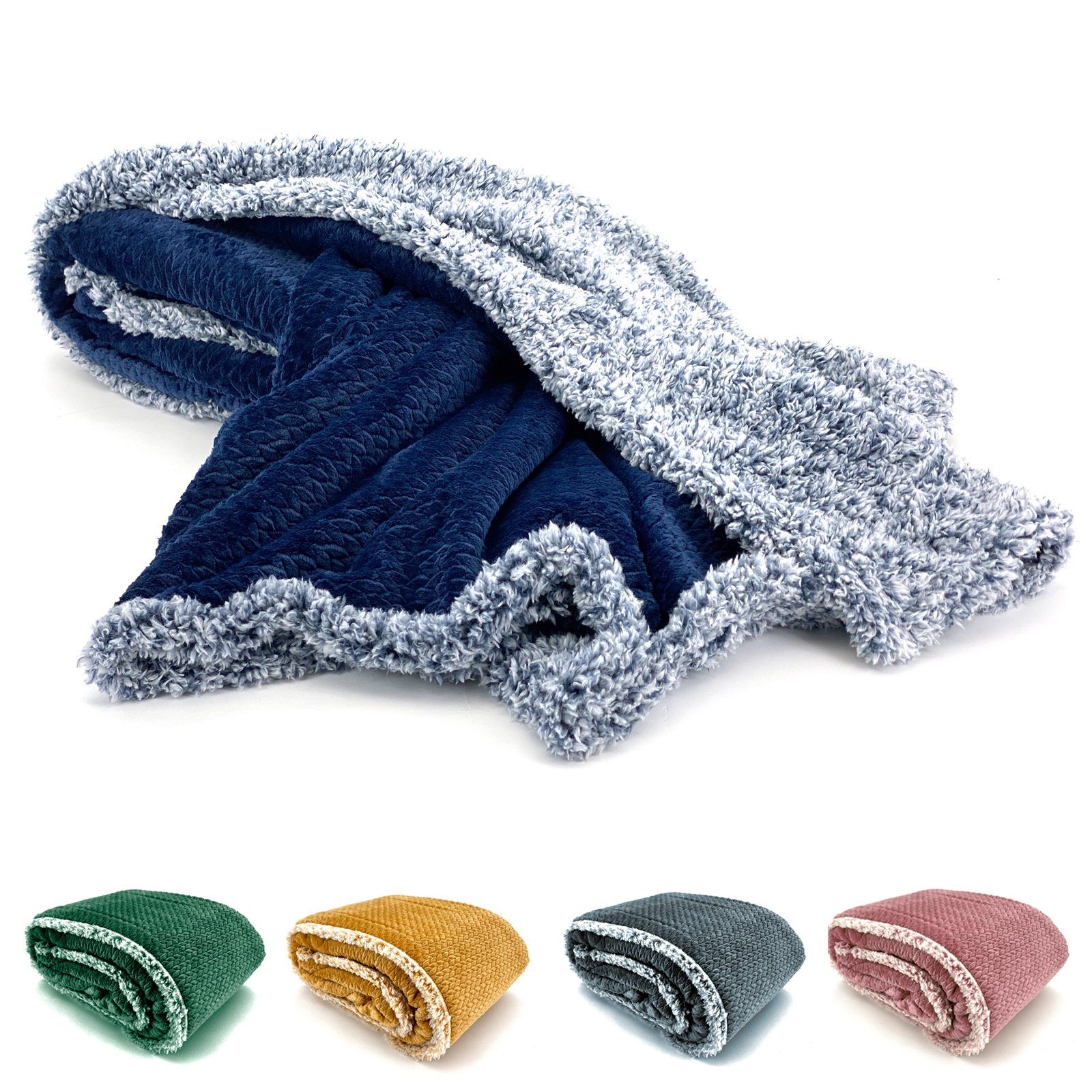 Wohndecke Flauschig warme Kuscheldecke Samt Jaquard günstig online kaufen