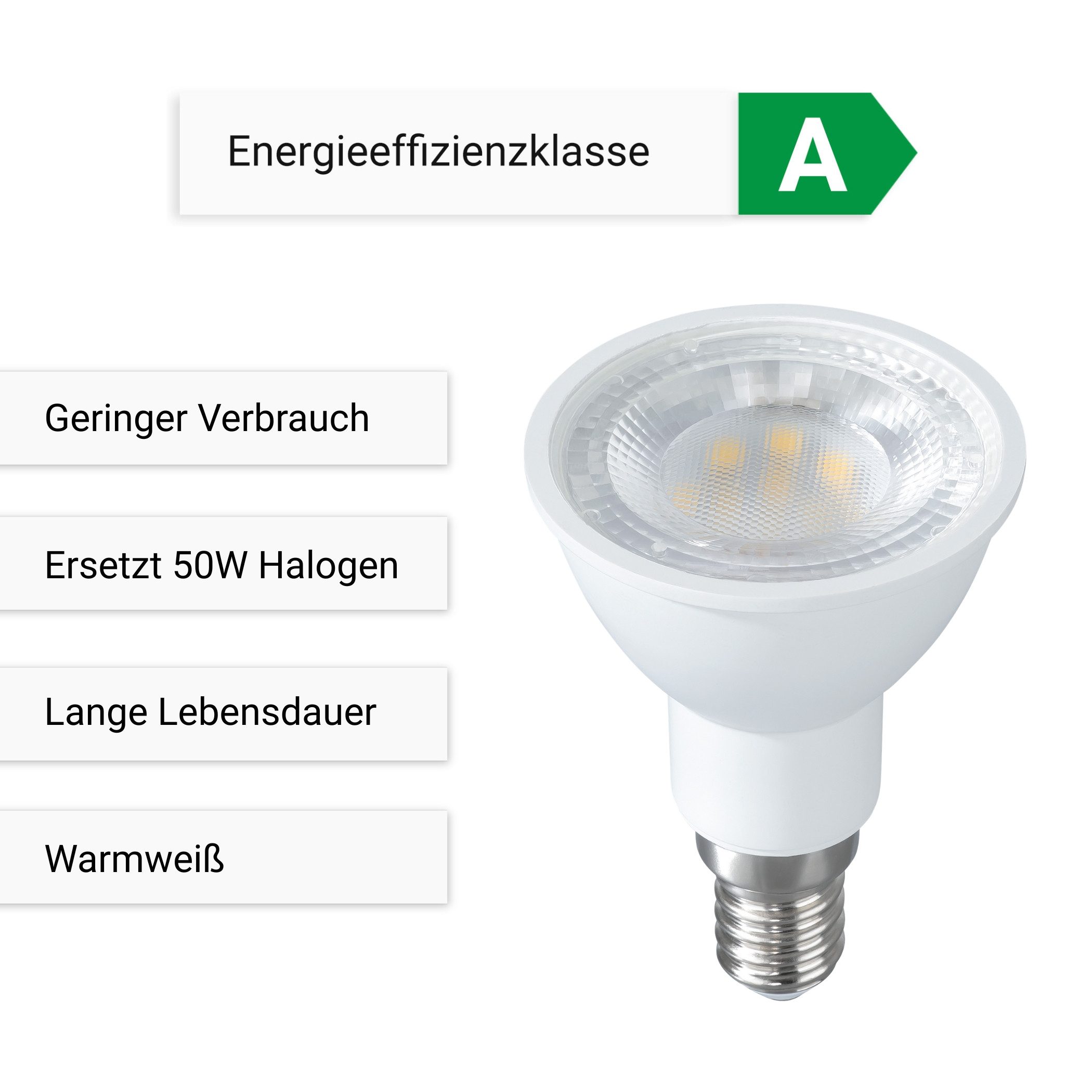 SEBSON LED-Leuchtmittel LED Lampe E14 Energieeffizienz A, warmweiß 2,5W 450lm 230V - 4er Set, E14, 4 St., Warmweiß, Einbaustrahler 230V