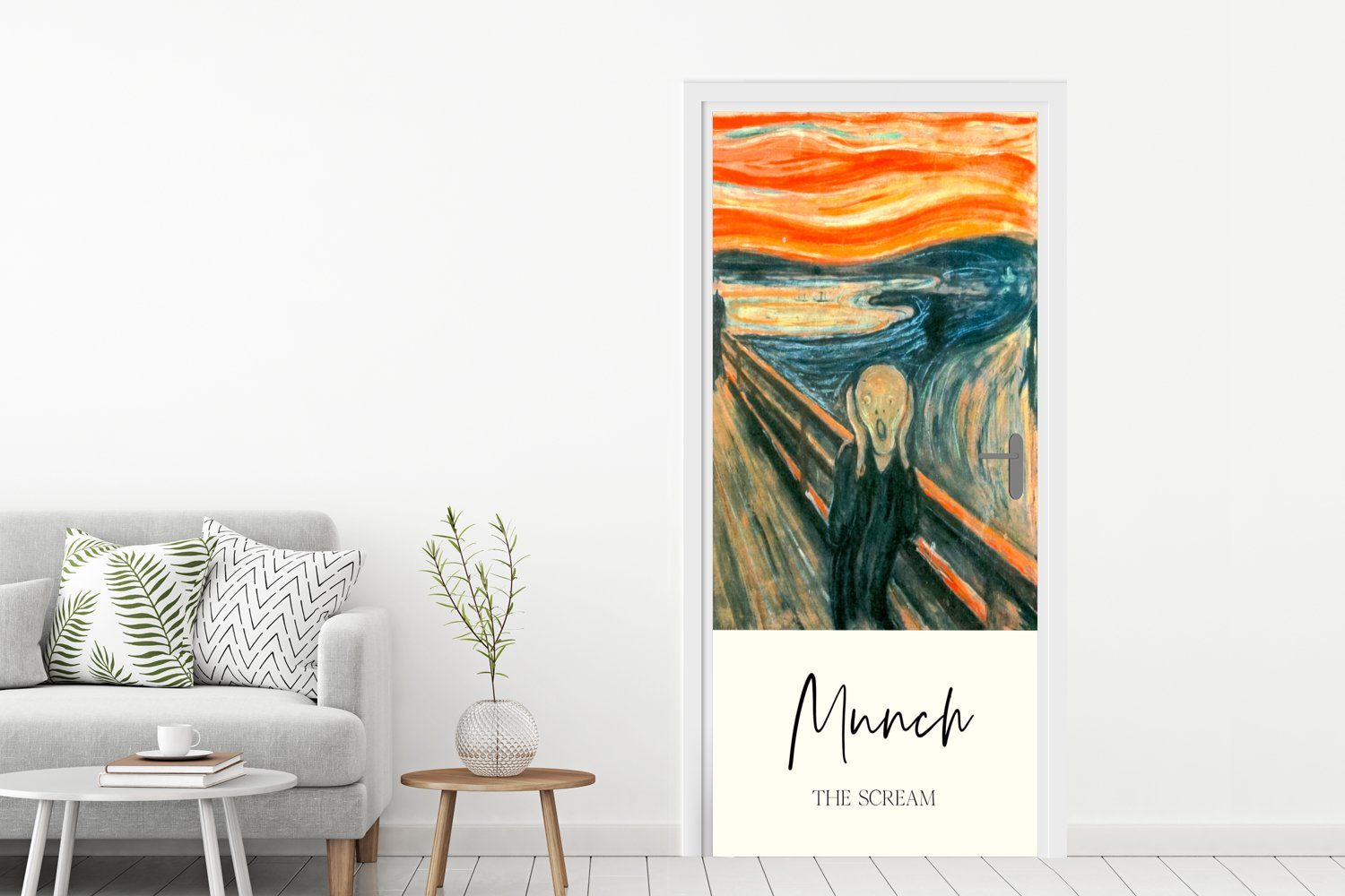 MuchoWow Türaufkleber, für Türtapete Fototapete Edvard (1 Tür, - - Munch Schrei cm 75x205 Alte Meister, bedruckt, Matt, Der St),