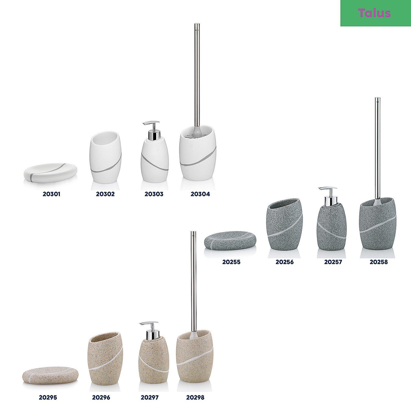 grau kela Talus, WC-Garnitur Bürstenkopf Natursteinoptik, austauschbarer