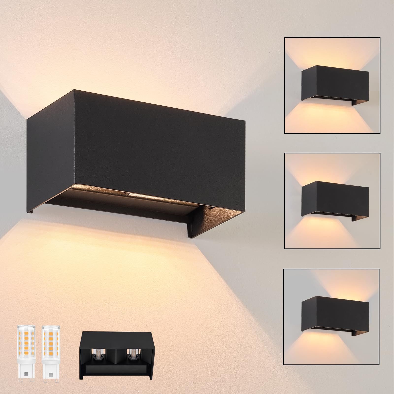 Nettlife LED Wandleuchte Schwarz Up und Down Außenlampe Garten Aussen Lampe günstig online kaufen