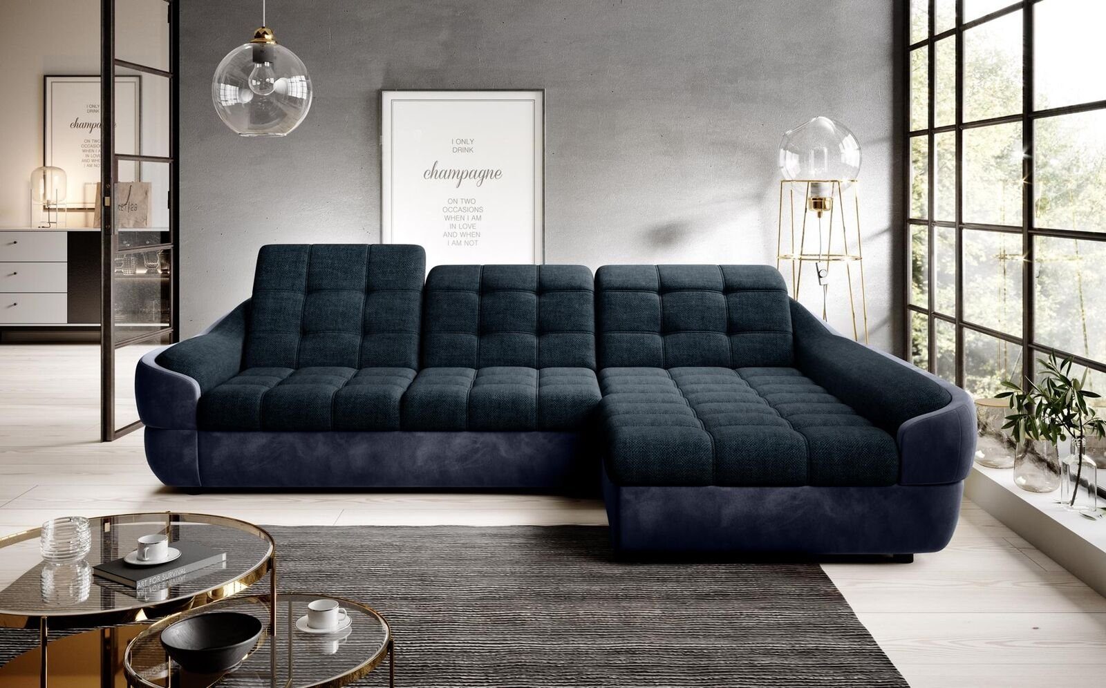 JVmoebel Ecksofa, L Form Sofa Couch Polster Wohnlandschaft Leder Eck Sofas  Garnitur