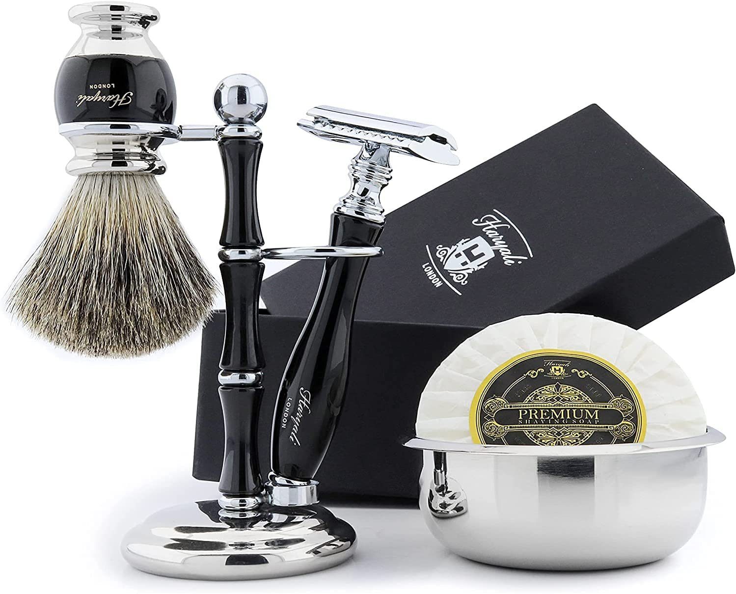 Haryali London Rasierset 5-teiliges Rasier-Set für Herren, Geschenkset, alles in einem
