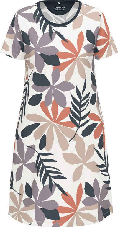 Ammann Nachthemd Damen-Nachthemd Single-Jersey Blumen, gemustert