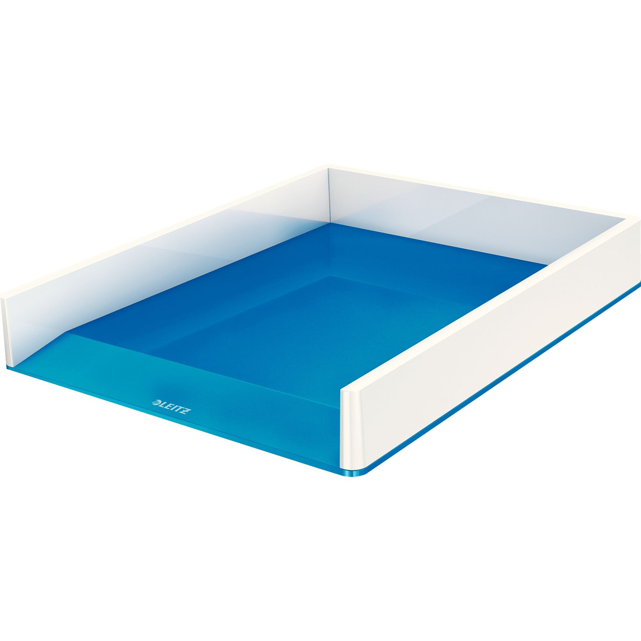 LEITZ Briefablage LEITZ Briefkorb WOW A4 weiß/blau metallic Briefkorb WOW Duo Colour.