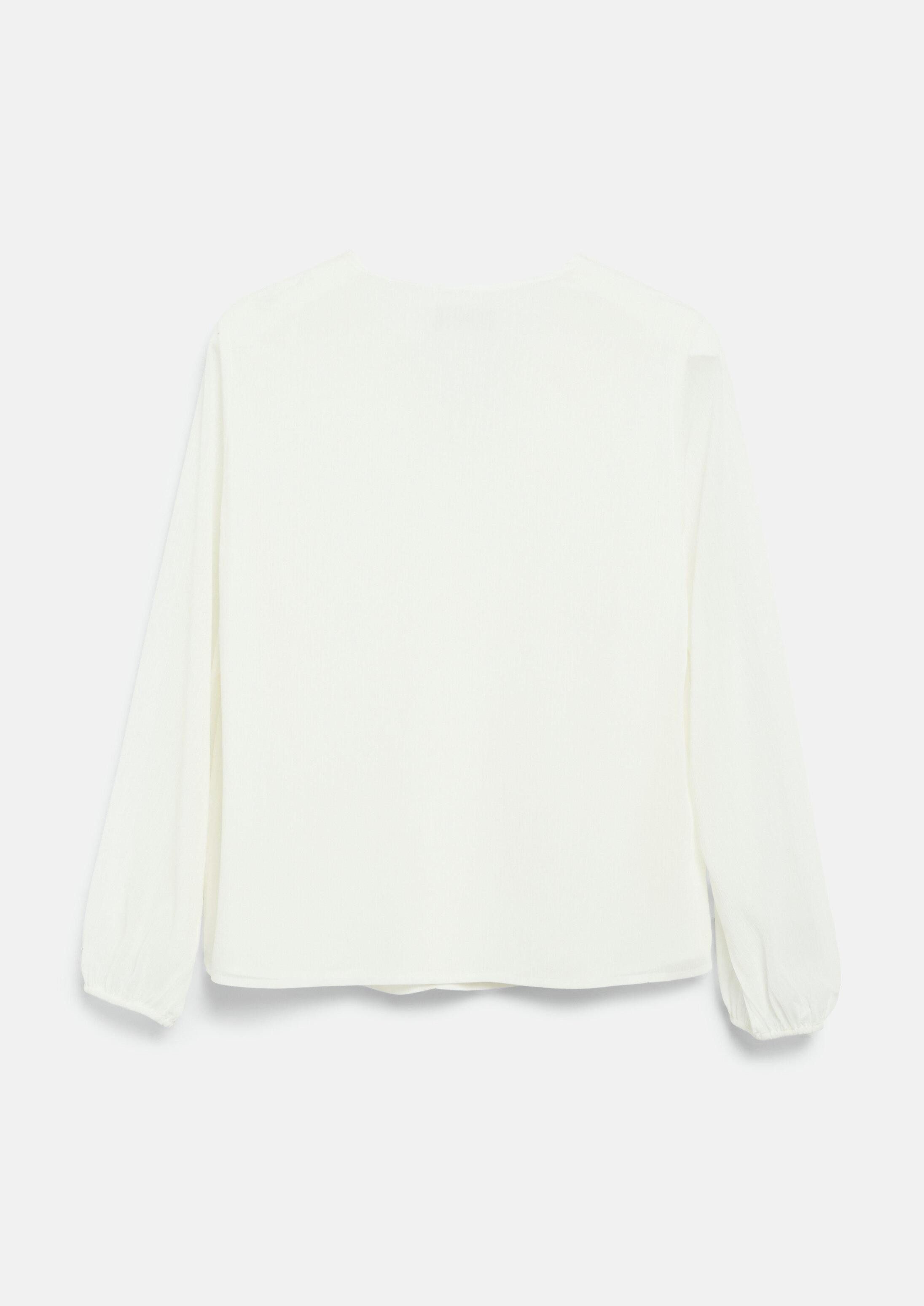 s.Oliver Langarmbluse Bluse Crêpe-Bluse mit Volants