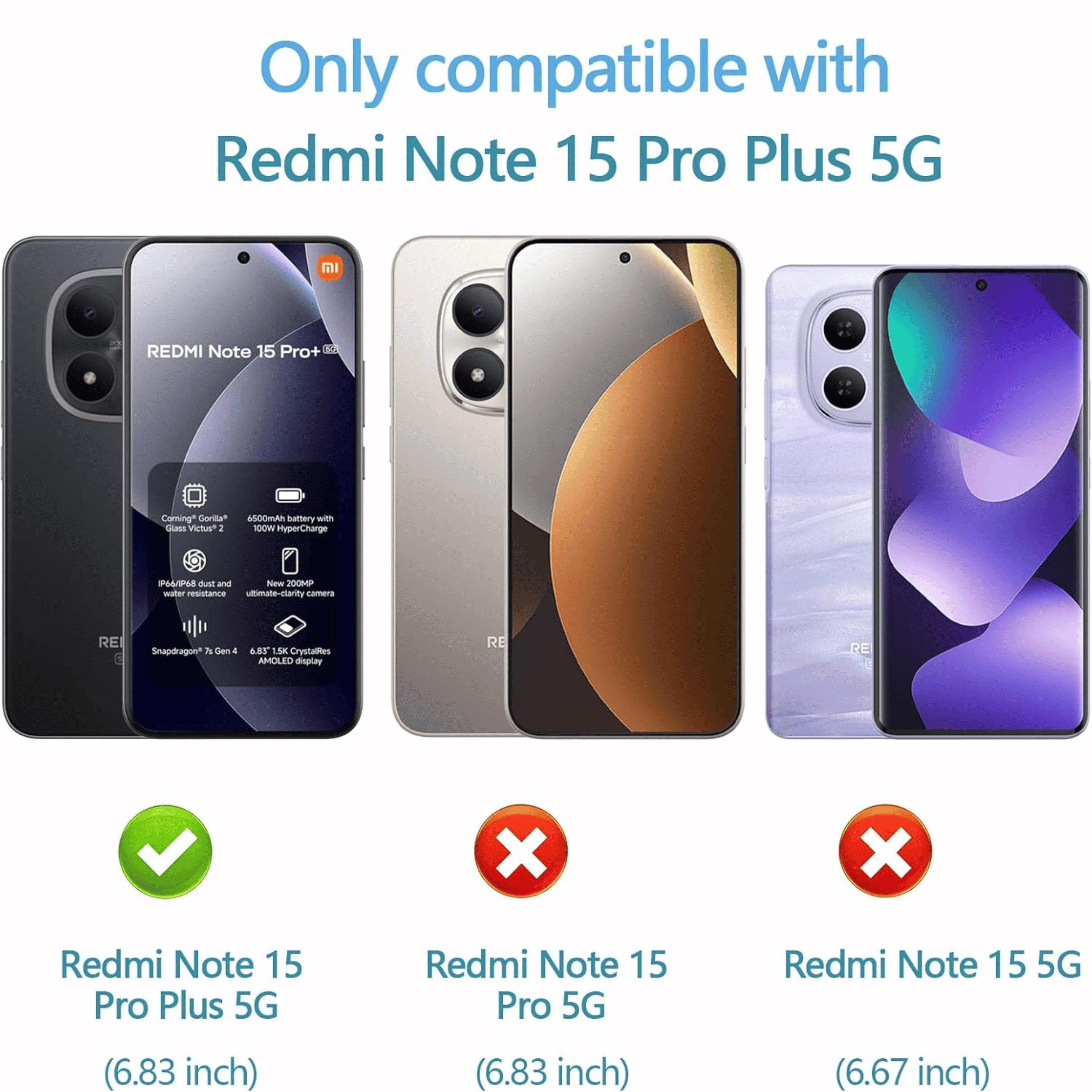 SmartUP Smartphone-Hülle für Xiaomi Redmi Note 15 Pro Plus 5G Silikon Cover Case Handy Slim 6,83 Zoll – Bild 2 von 5
