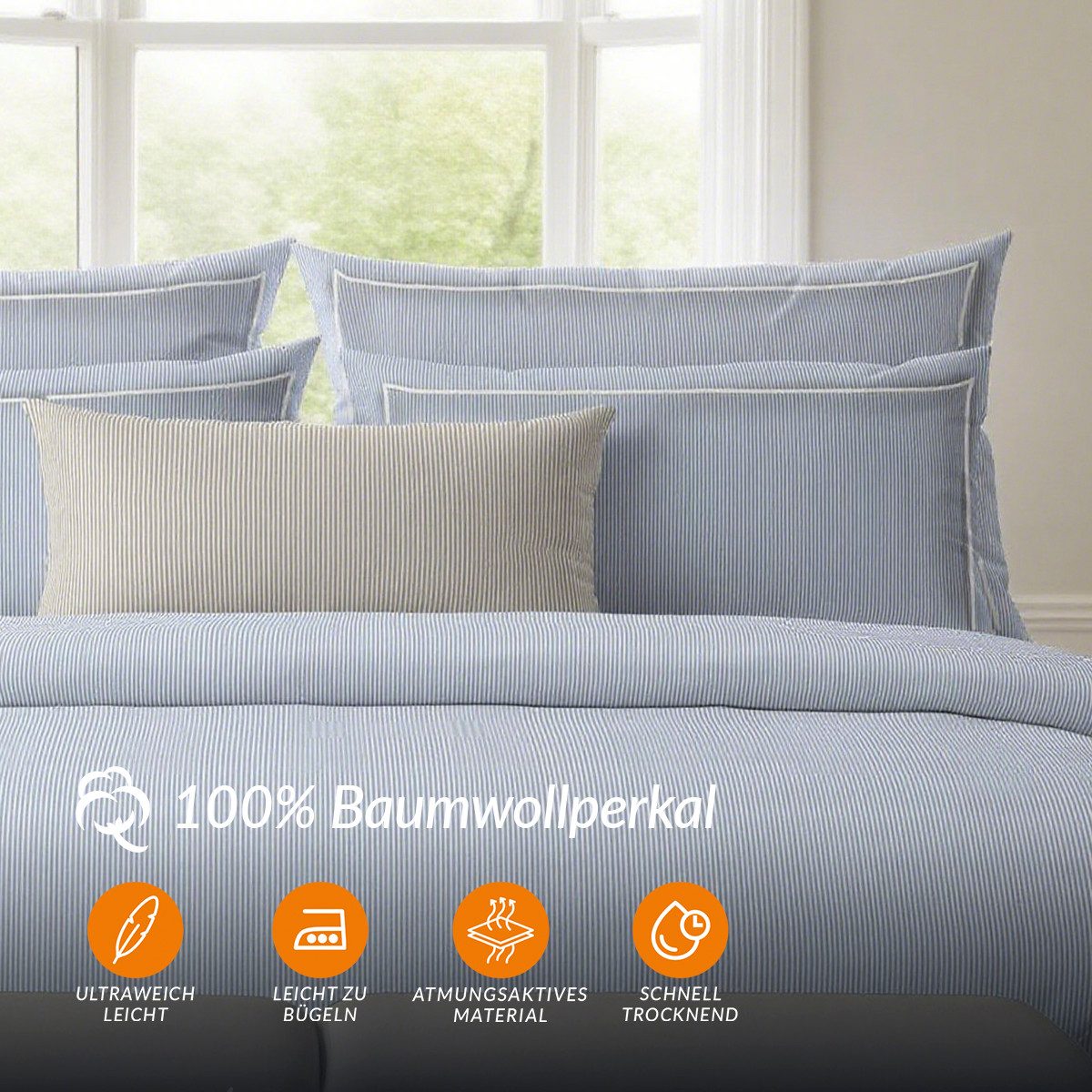 Pure cottom Kissenbezug 2er Set Baumwollperkal günstig online kaufen