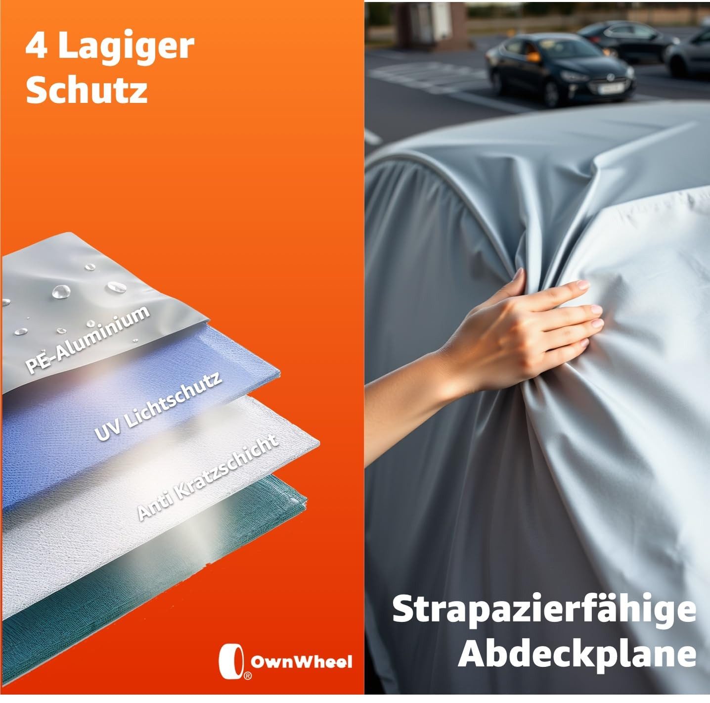 OwnWheel Autoplane SUV Wasserdichte Autoschutzhülle 490x190x180cm für Schutz & Abdeckung (Packung, 1-St)
