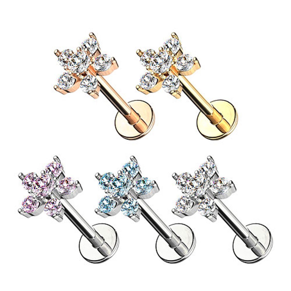 Taffstyle Piercing-Set Piercing Stab mit Kristall günstig online kaufen
