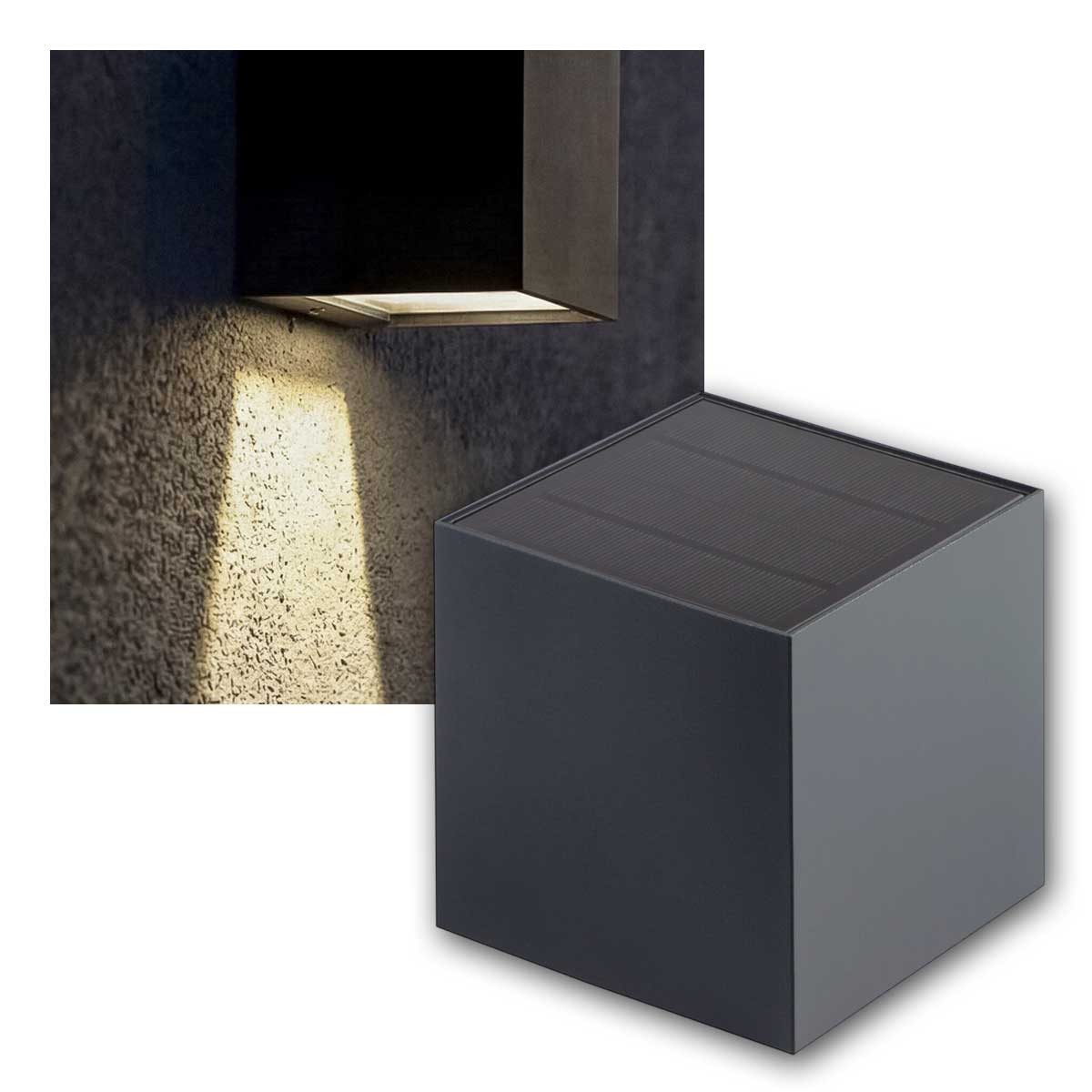 Kanlux LED Außen-Wandleuchte LED-Außenleuchte REKA SOLAR 3W CCT anthrazit IP65, daylight/tageslichtweiß,warmweiß,neutralweiß