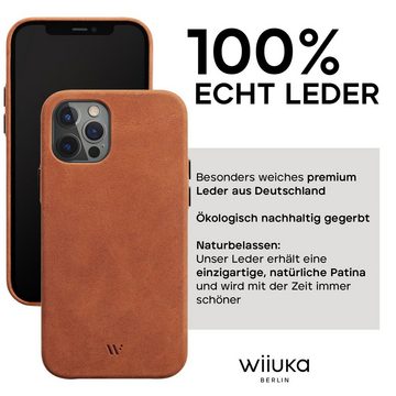 wiiuka Smartphone-Hülle skiin MORE Handyhülle für iPhone 12 / 12 Pro, Handgefertigt - Deutsches Leder, Premium Case