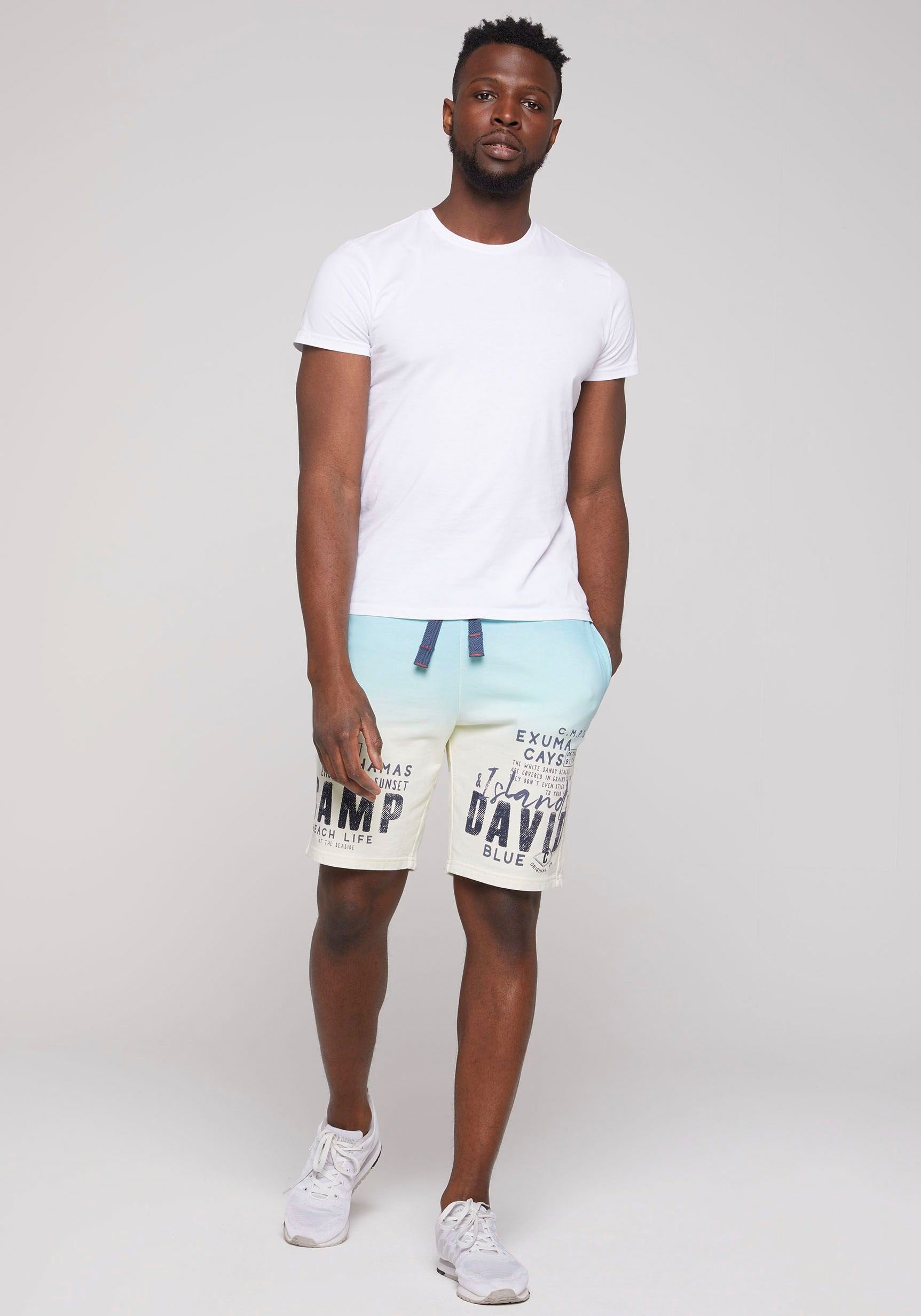 DAVID mint CAMP Logoschriftzug mit cool Sweatbermudas