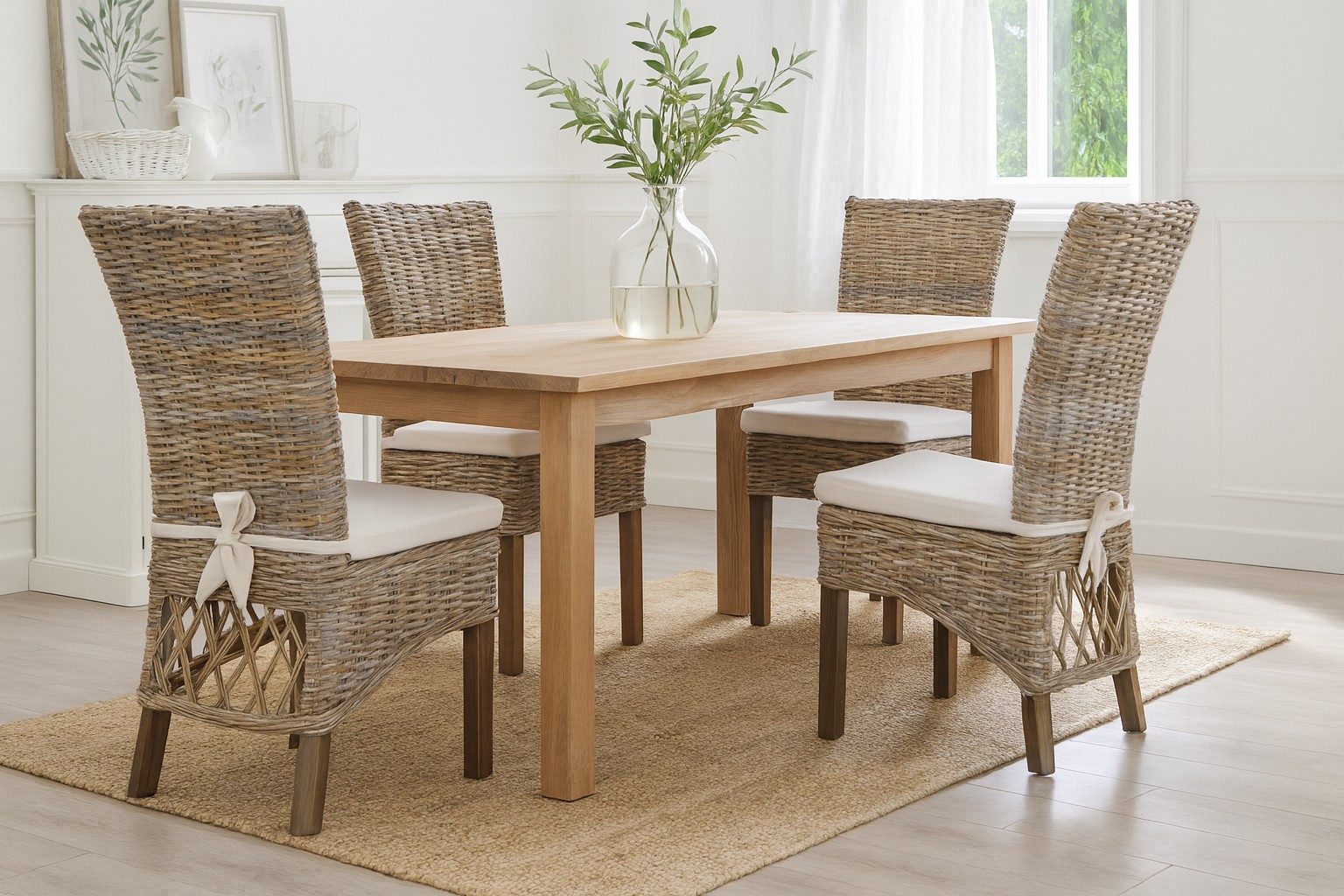 moebel-direkt-online Rattanstuhl 2Rattanstühle inklusive Sitzkissen (2er-Se günstig online kaufen