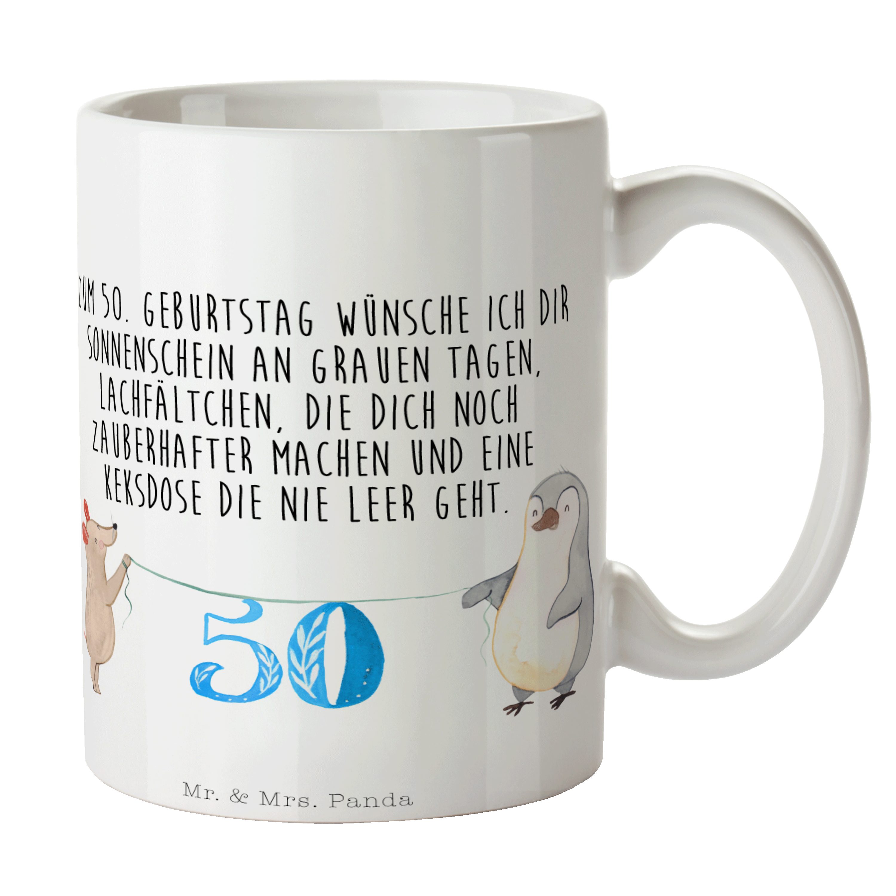 Pinguin - Party, Panda Geburtstag Tasse, Tasse Mr. Mrs. Geschenk, Maus Keramik Weiß - Teetasse, & 50.