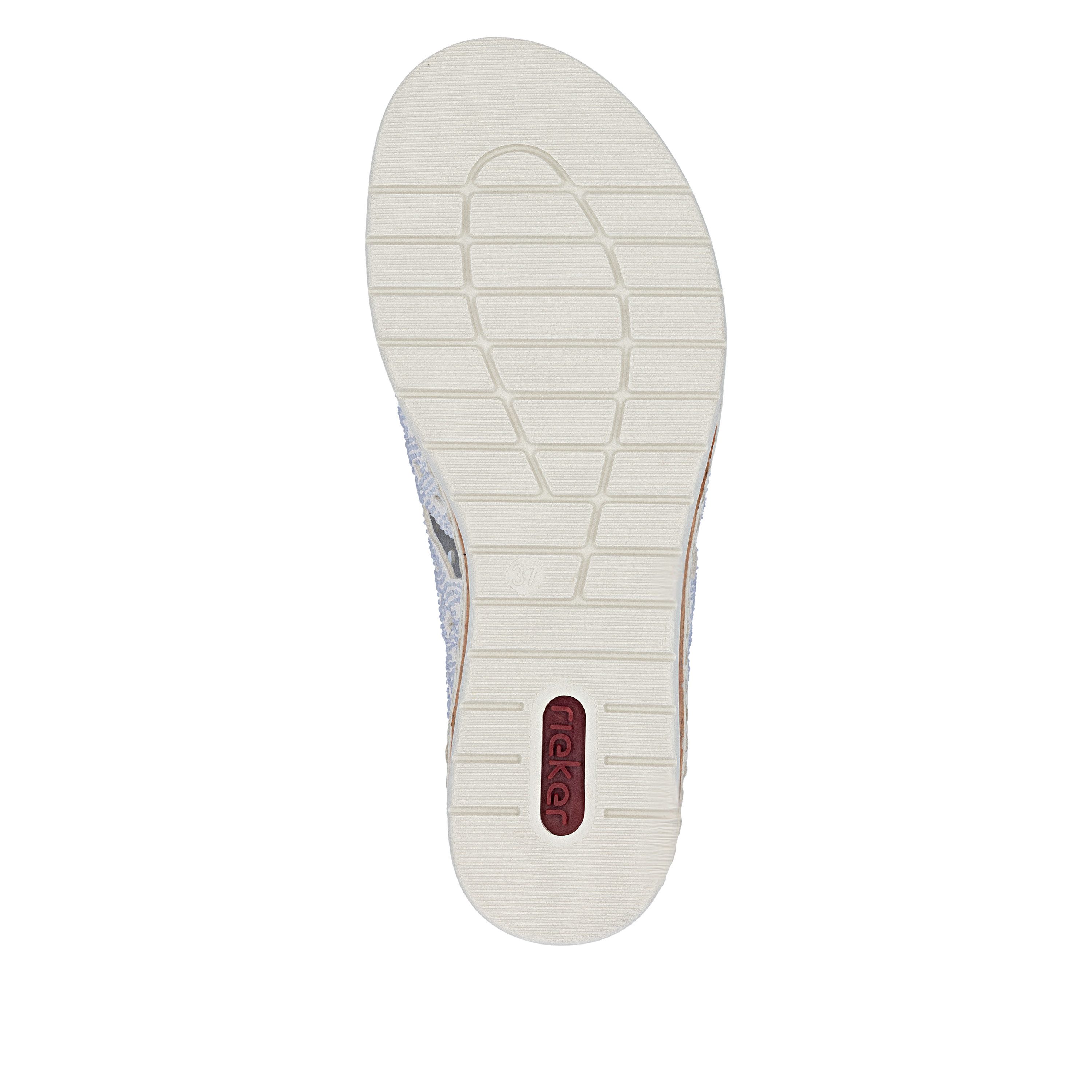 Rieker Pantolette Sommerschuh, Hausschuh, Keilabsatz, mit Glitzersteine