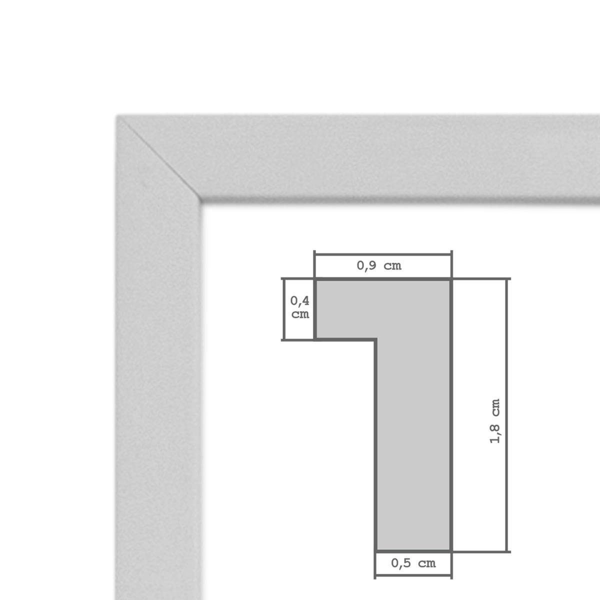 mit klassische Silber Bilderrahmen Acrylglas Set Kunststoff-Rahmen 3er PHOTOLINI