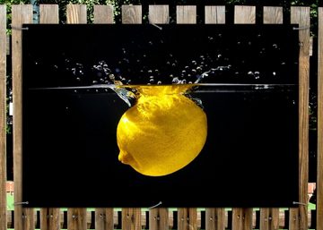 Wallario Sichtschutzzaunmatten Zitrone im Wasser - Frisches Obst für die Küche