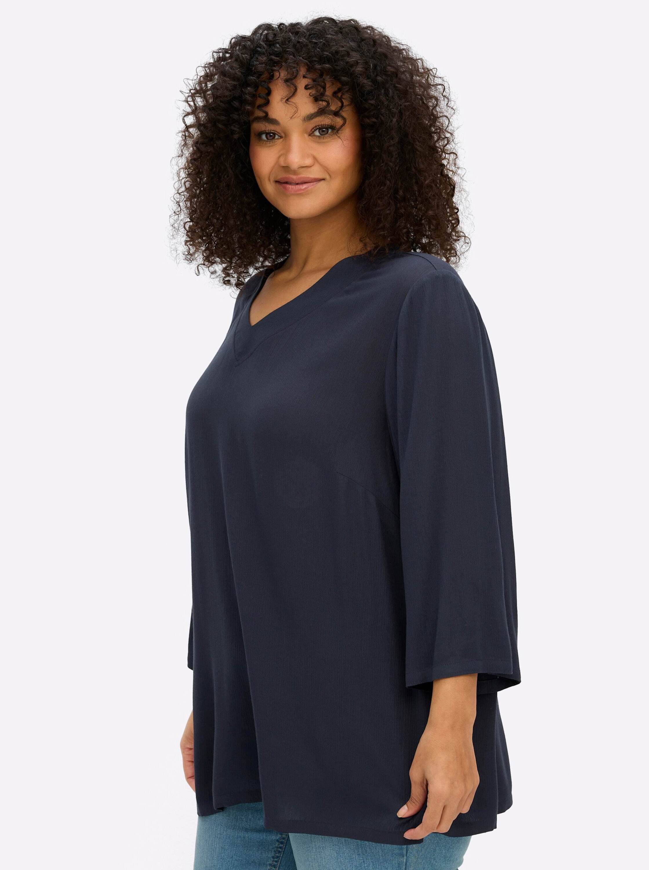 Sheego Klassische Bluse Tunika 3/4-Arm