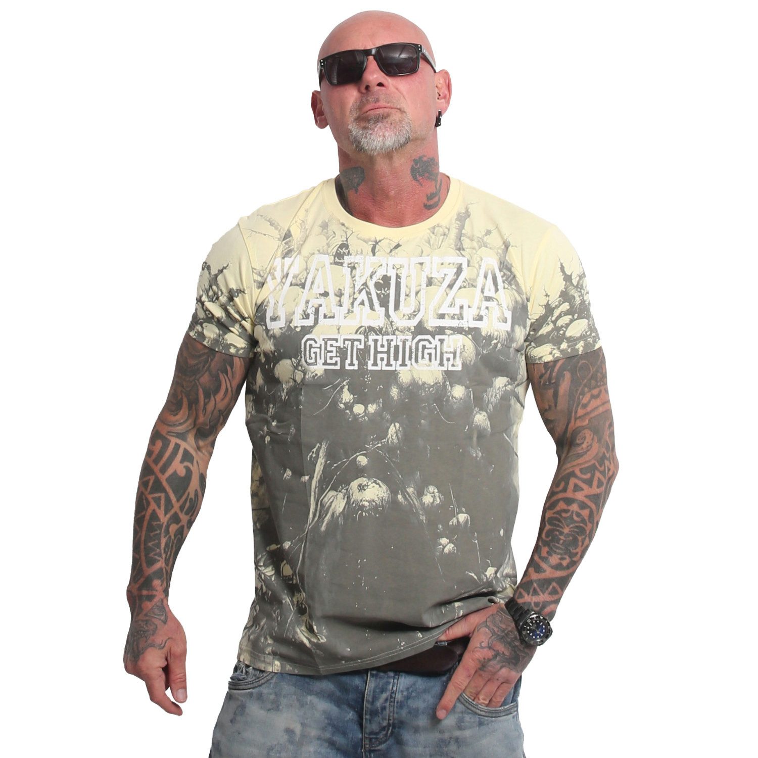 YAKUZA T-Shirt Get High Allover günstig online kaufen