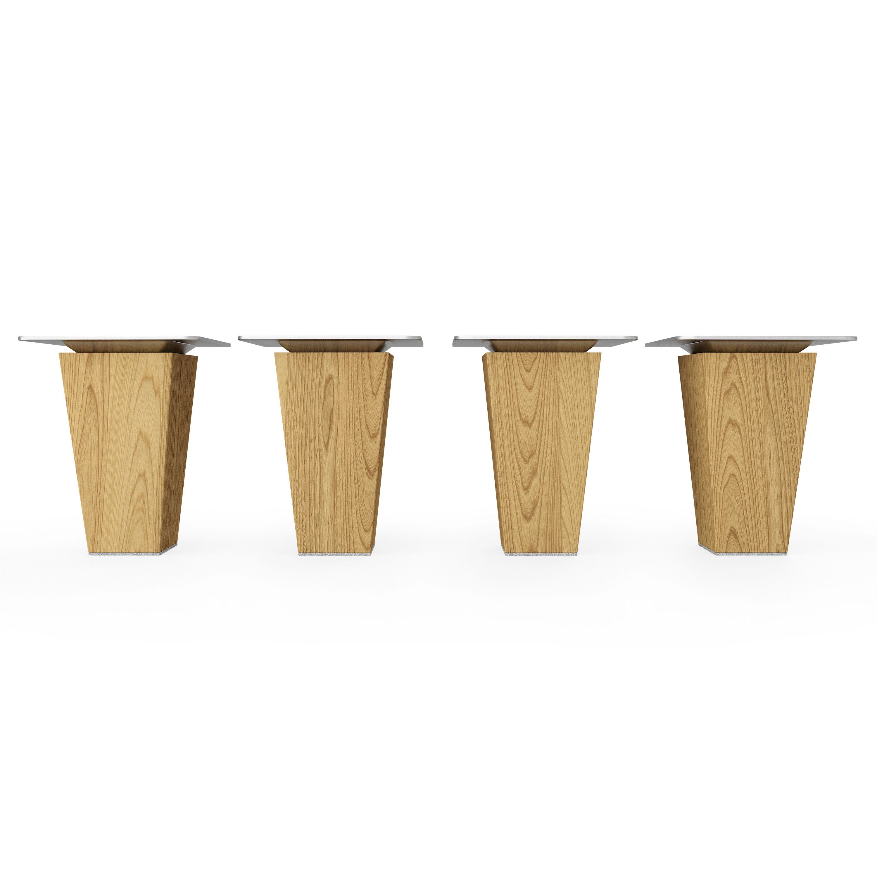 sossai® Möbelfuß Holzfüße Eckig gerade Ausführung - Eiche, (4-St), 8cm - 71cm
