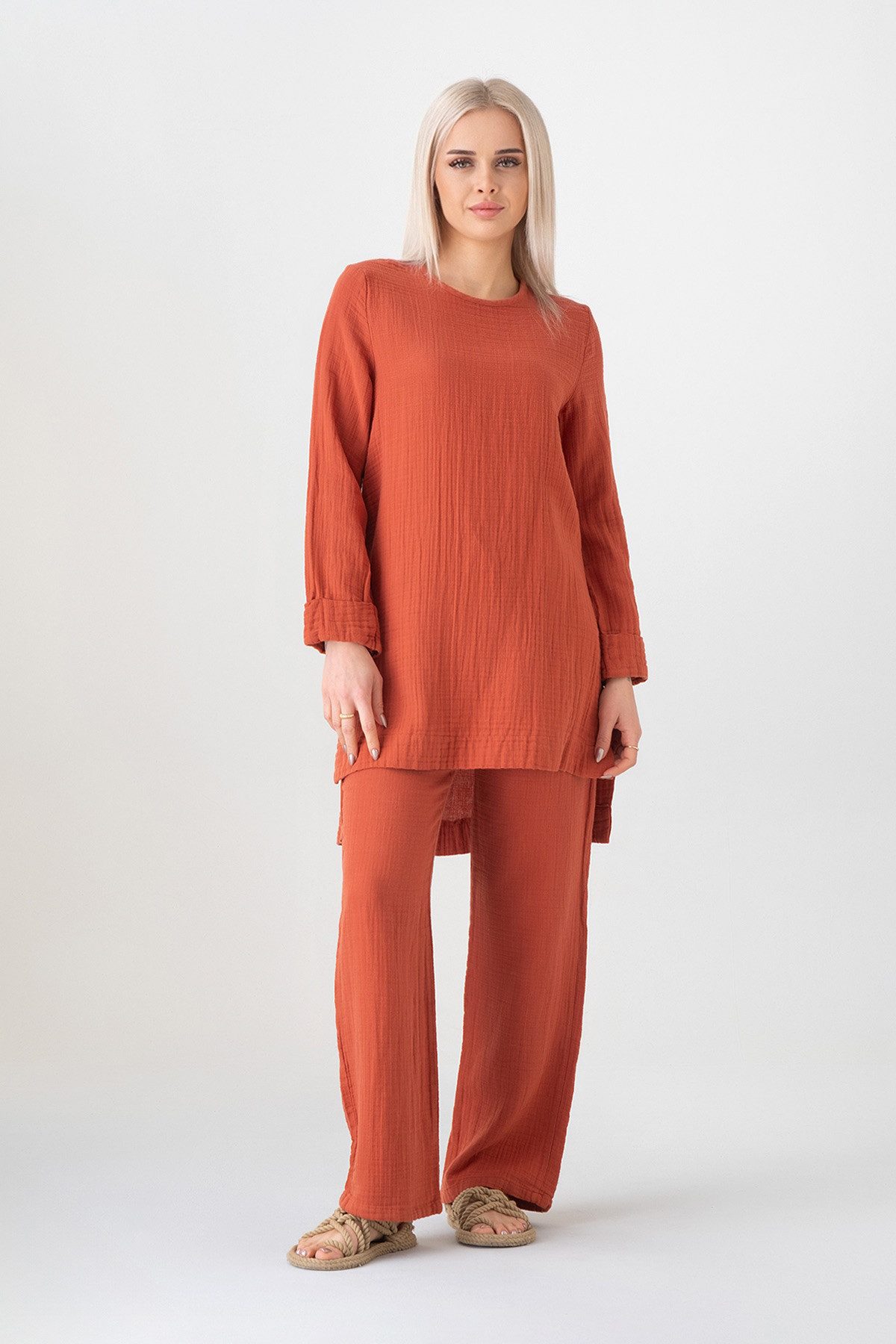 WENOR Hosenanzug Tunika Set aus Musselin, günstig online kaufen