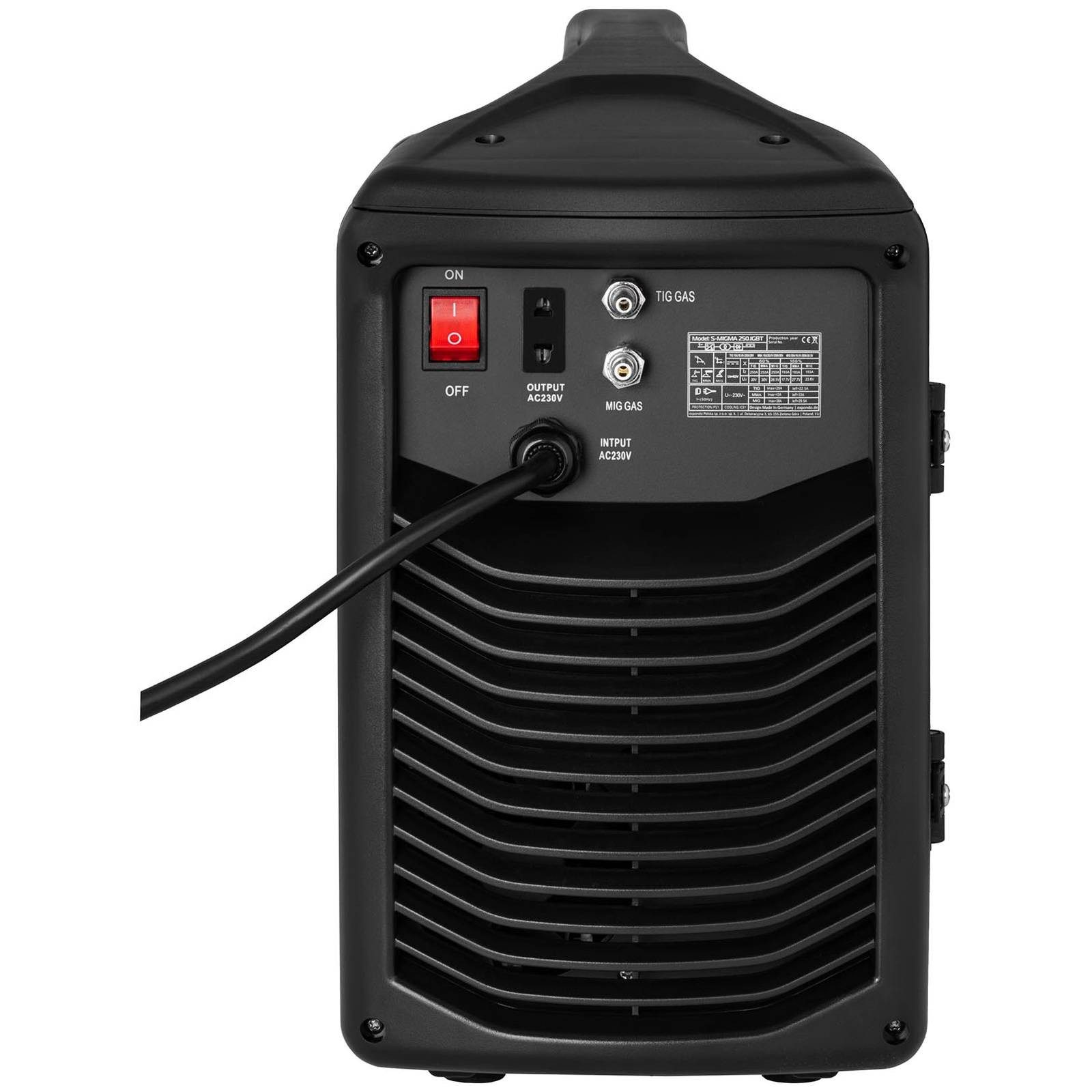 Stamos Welding Group Elektroschweißgerät Schweißgerät Kombi 4in1 250A MIG MAG MMA WIG FCAW E Hand IGBT Inverter – Bild 5 von 5